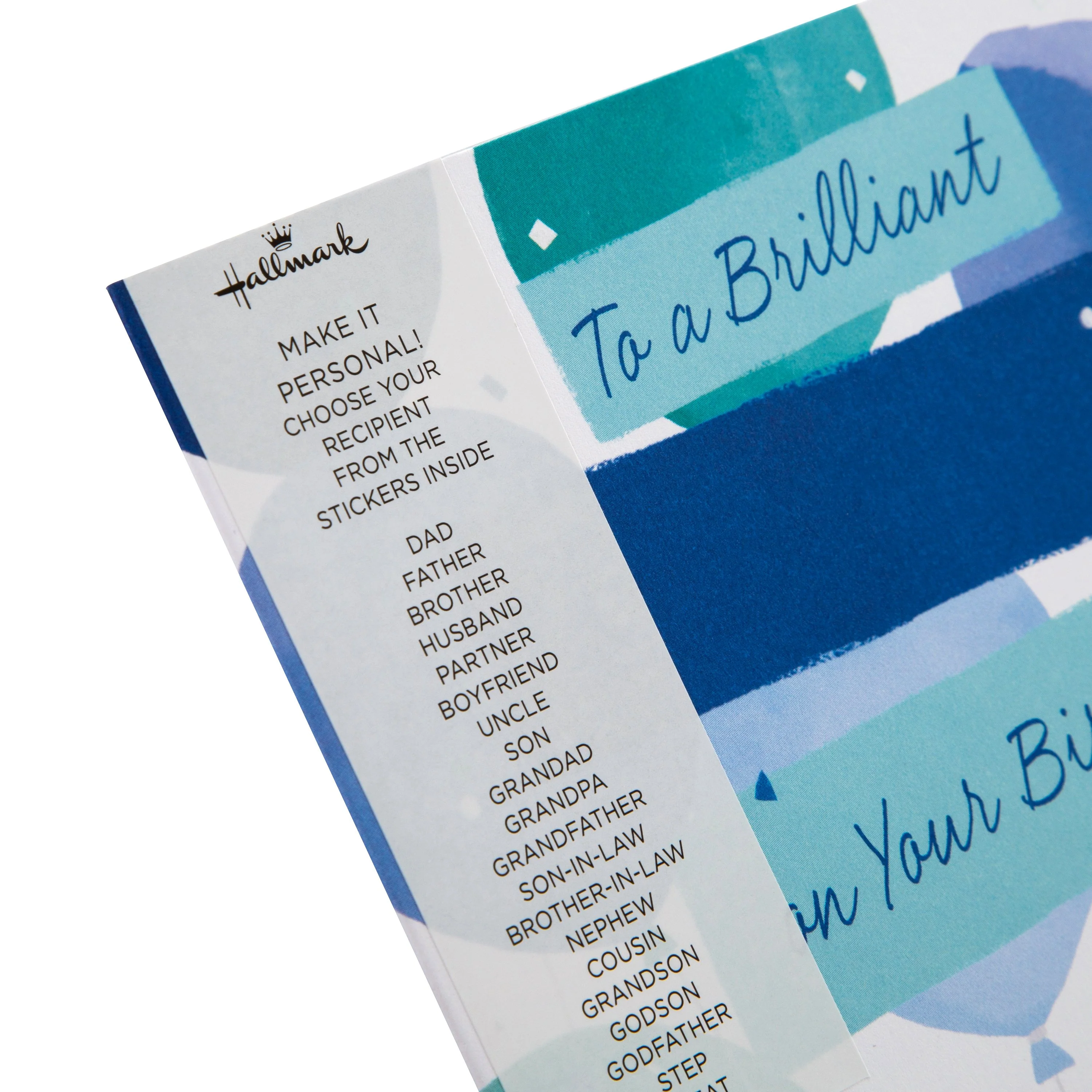 Male Birthday Card - Contemporary Balloon Design with Customisable Sticker Sheet - Image 6