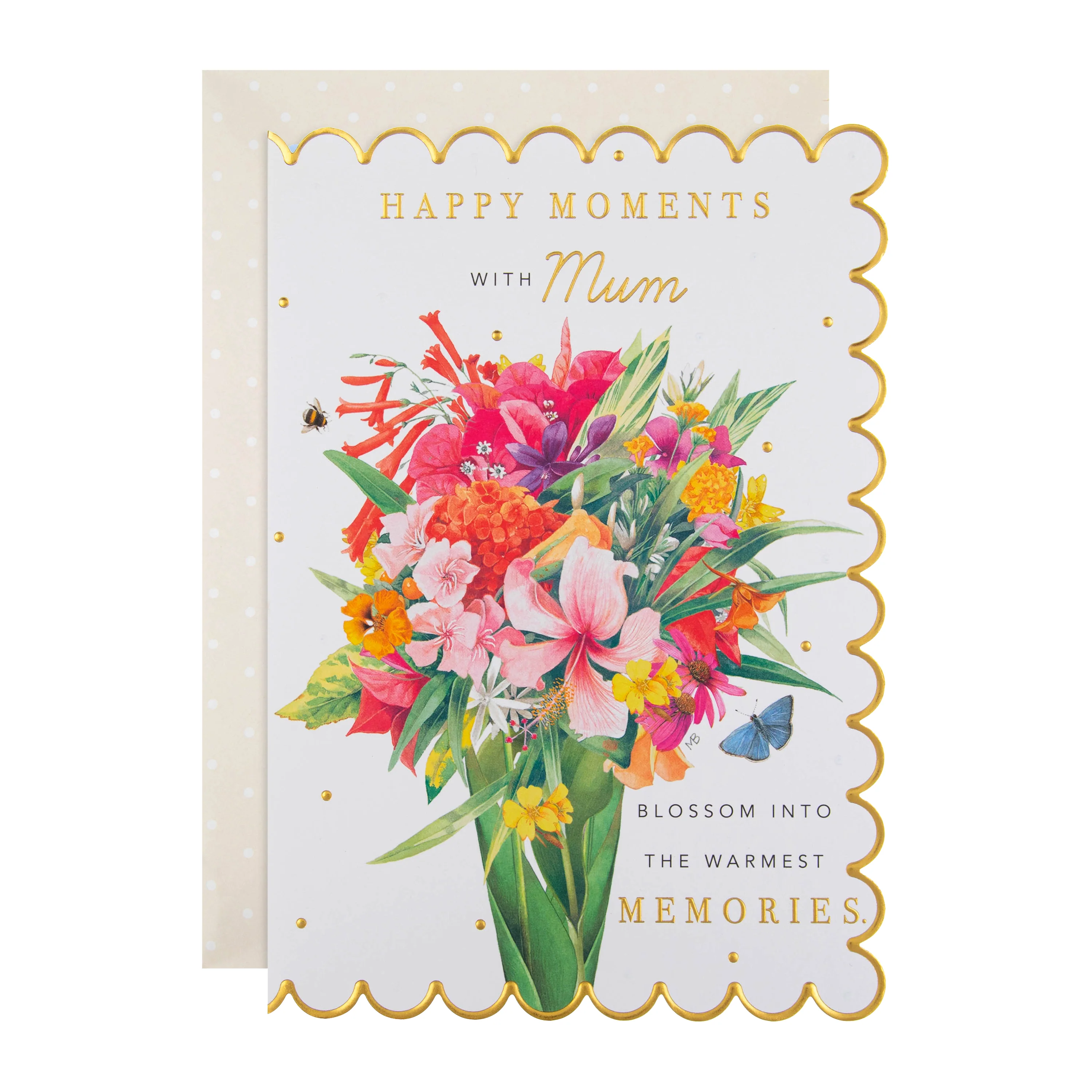 Marjolein Bastin Birthday Card for Mum - Pink Floral Bouquet Design