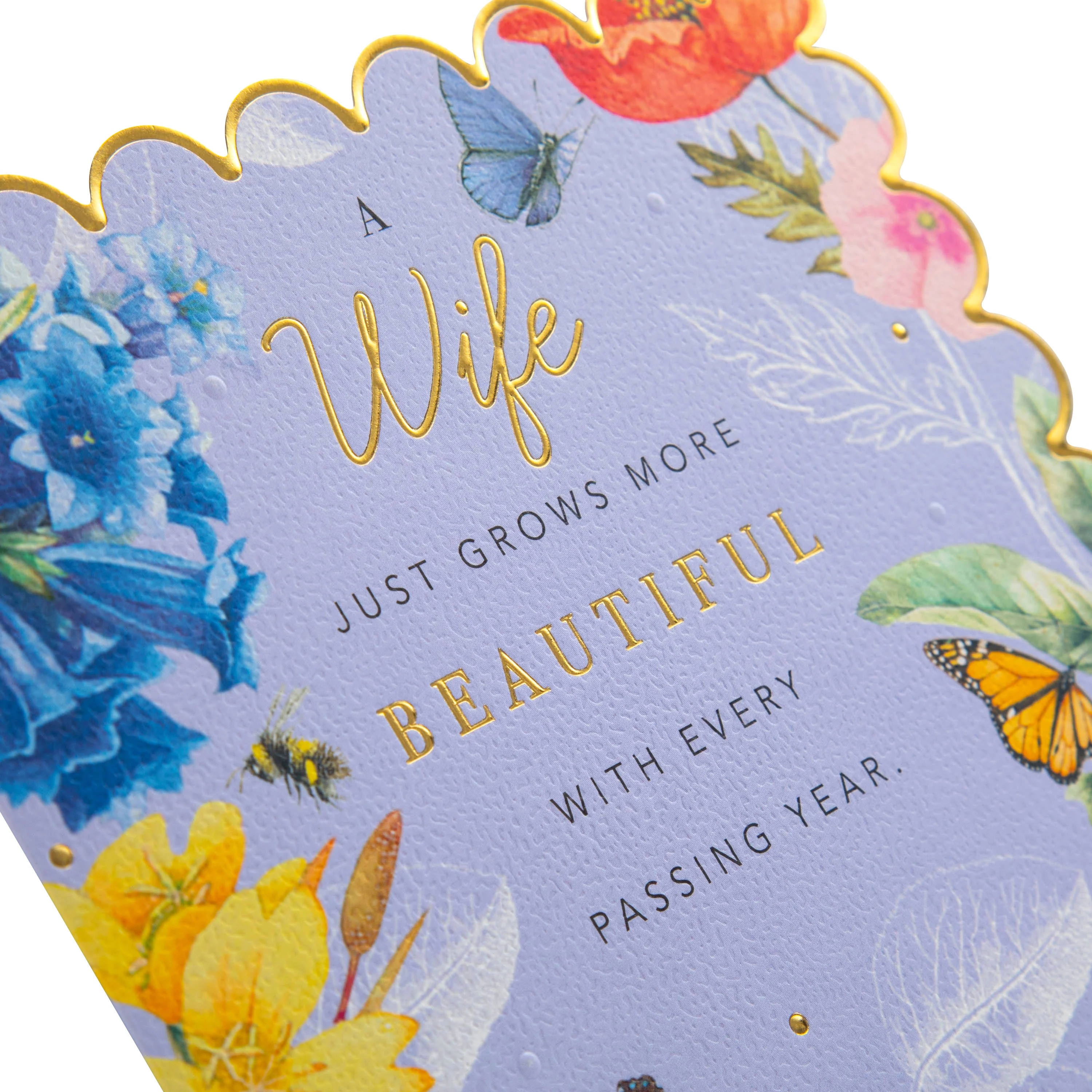 Marjolein Bastin Birthday Card For Wife - Scattered Colourful Flower Design - Image 5