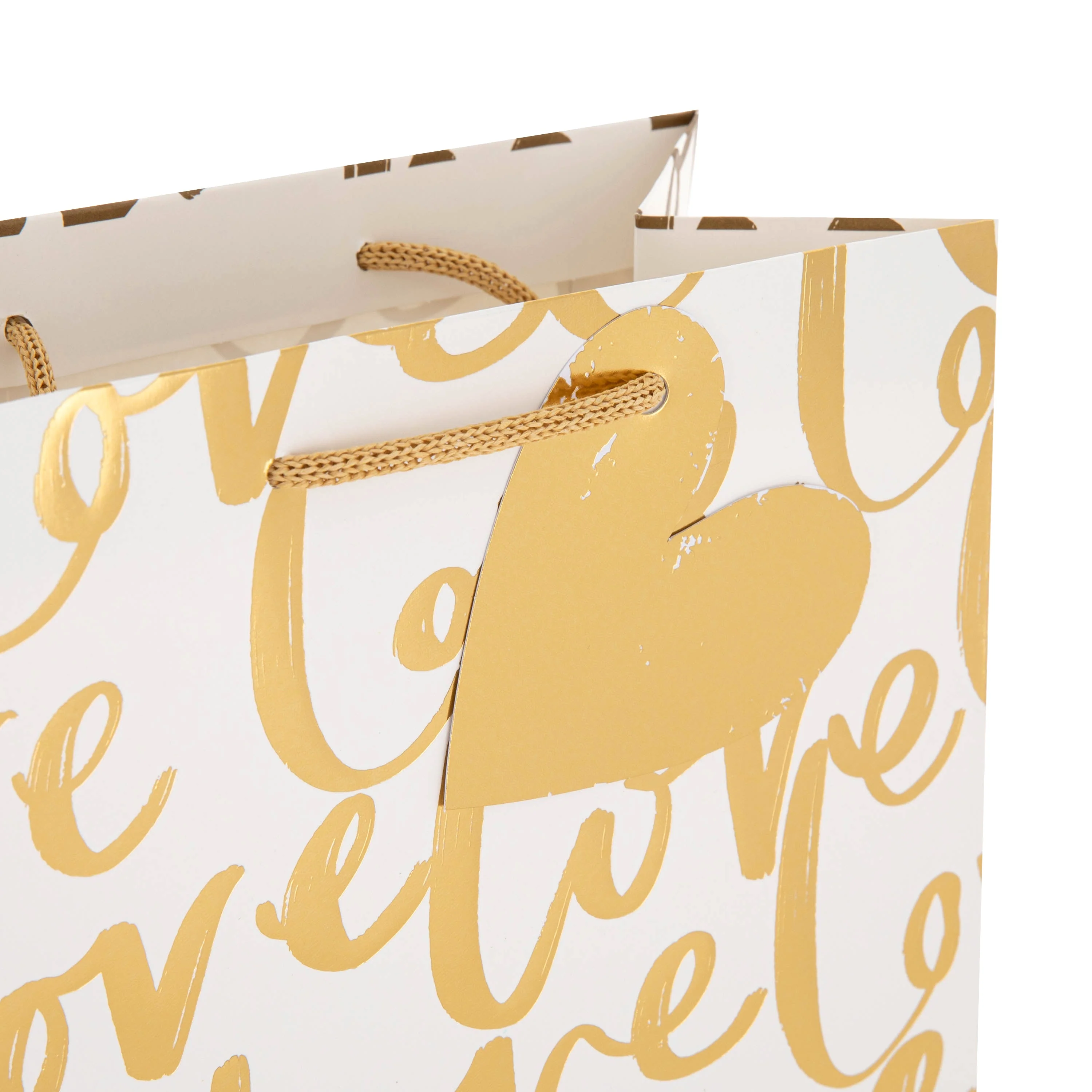 Medium Gift Bag - Gold 'Love' Text Design - Image 3