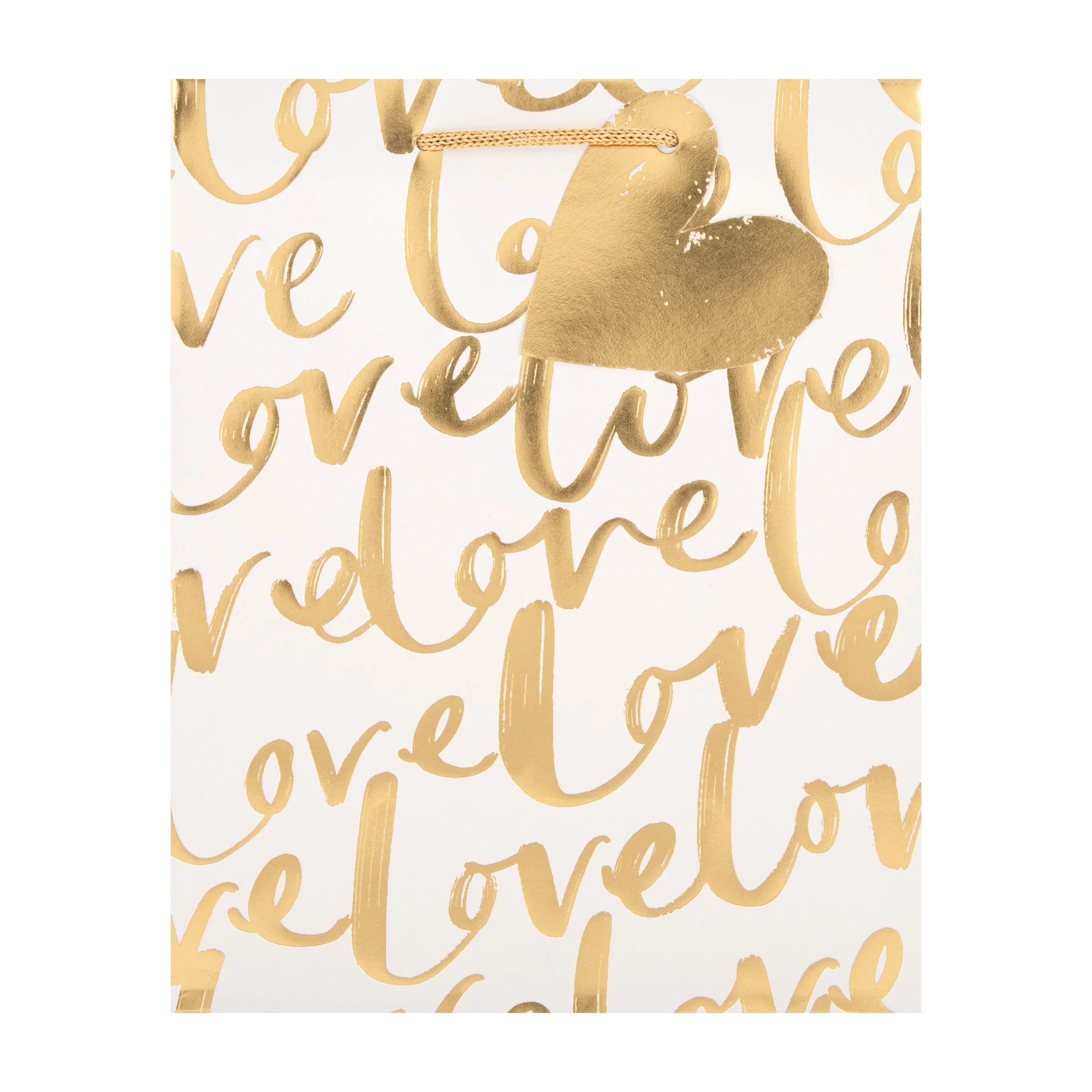 Medium Gift Bag - Gold 'Love' Text Design - Image 5