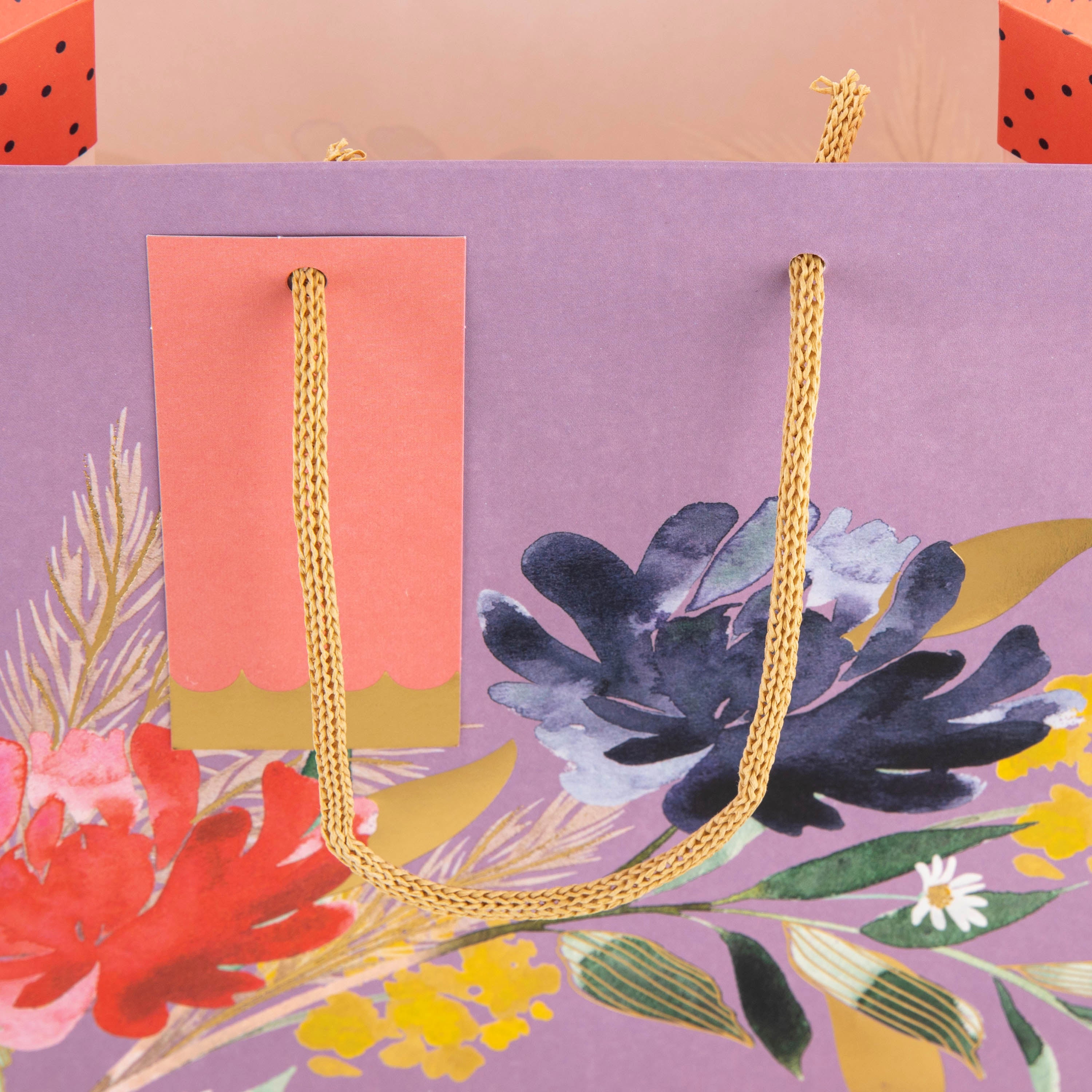 Medium Gift Bag - Purple Floral Design - Image 4
