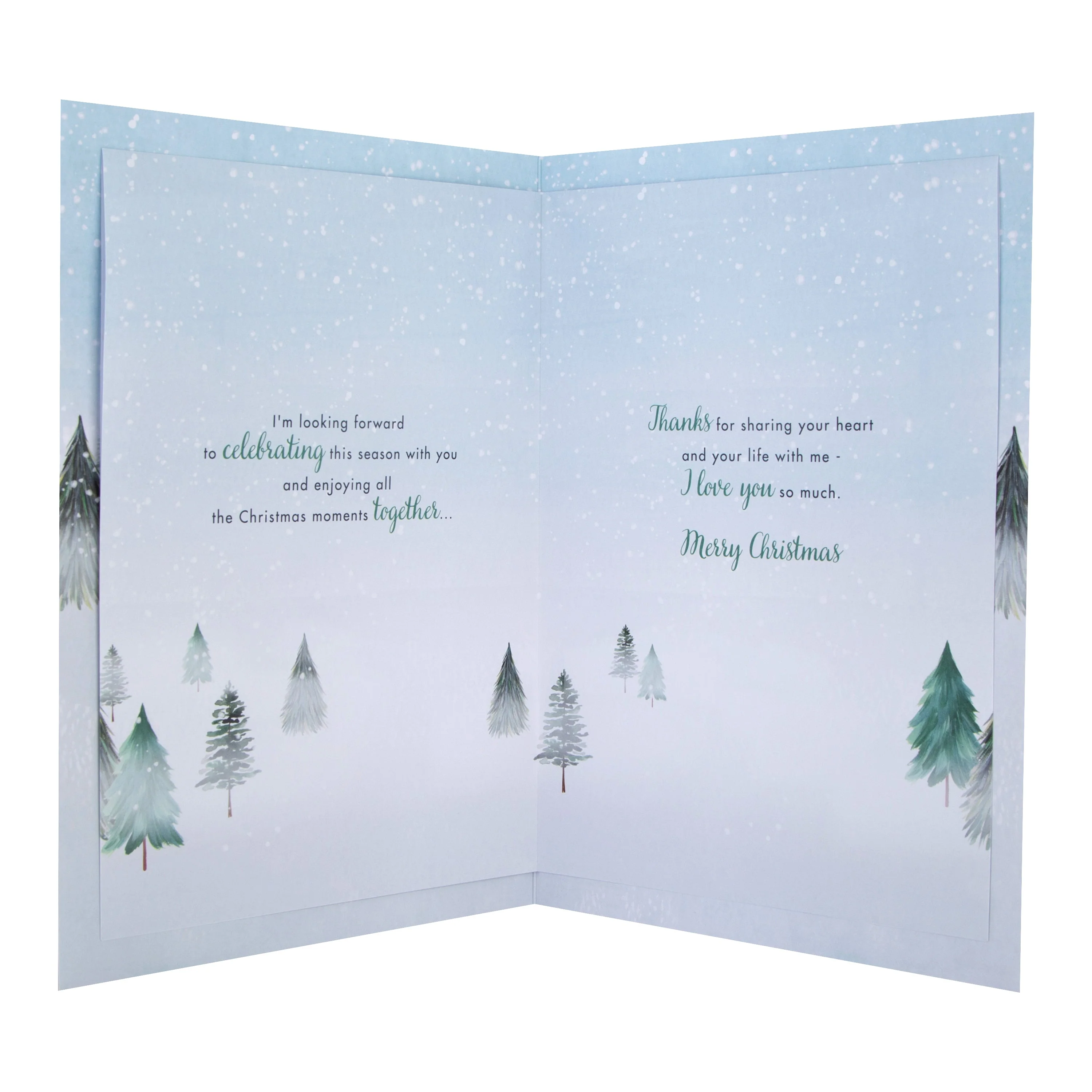 Medium Luxury Boxed Christmas Card for Boyfriend - Classic Winter Scene with Tree Design - Image 4