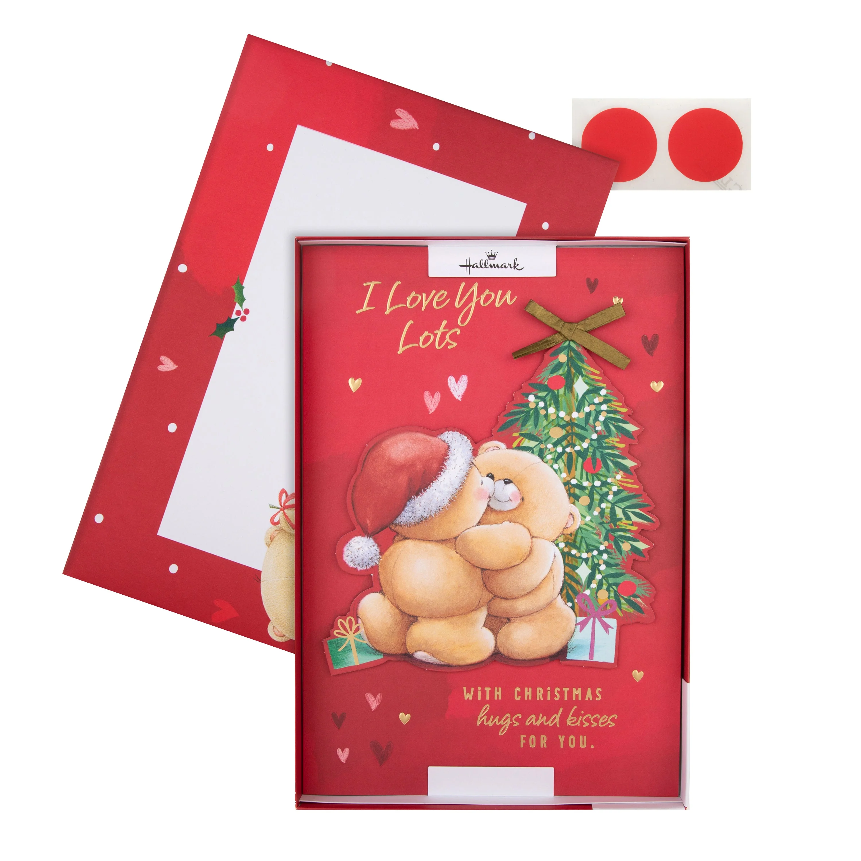 Medium Luxury Boxed Christmas Card for One I Love - Cute Forever Friends with Hearts Design - Image 2