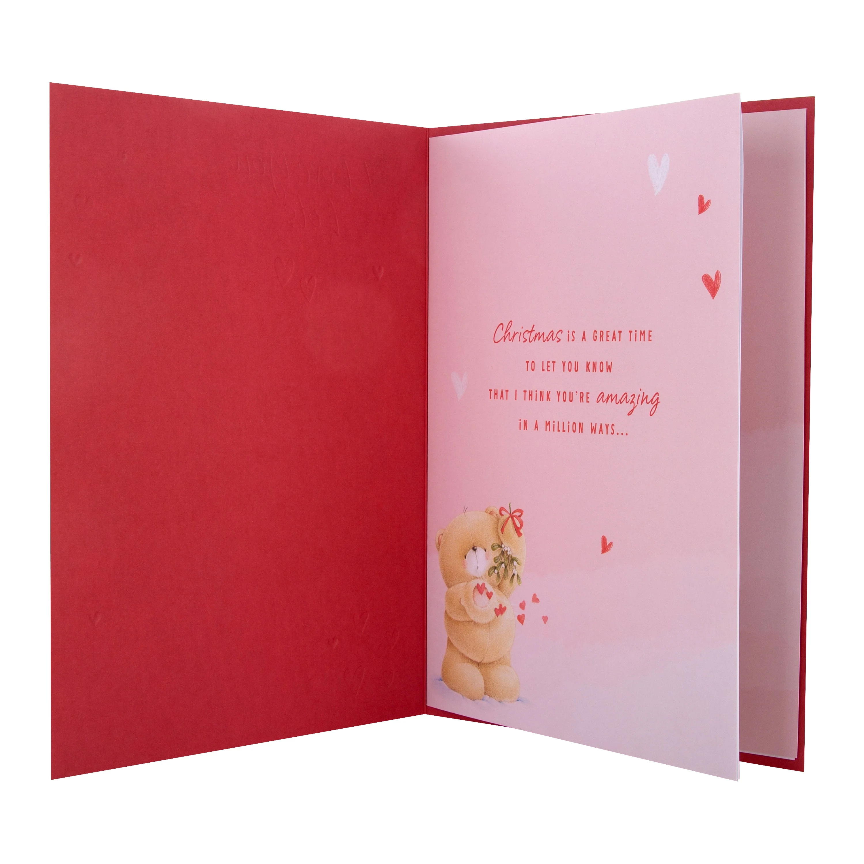 Medium Luxury Boxed Christmas Card for One I Love - Cute Forever Friends with Hearts Design - Image 3