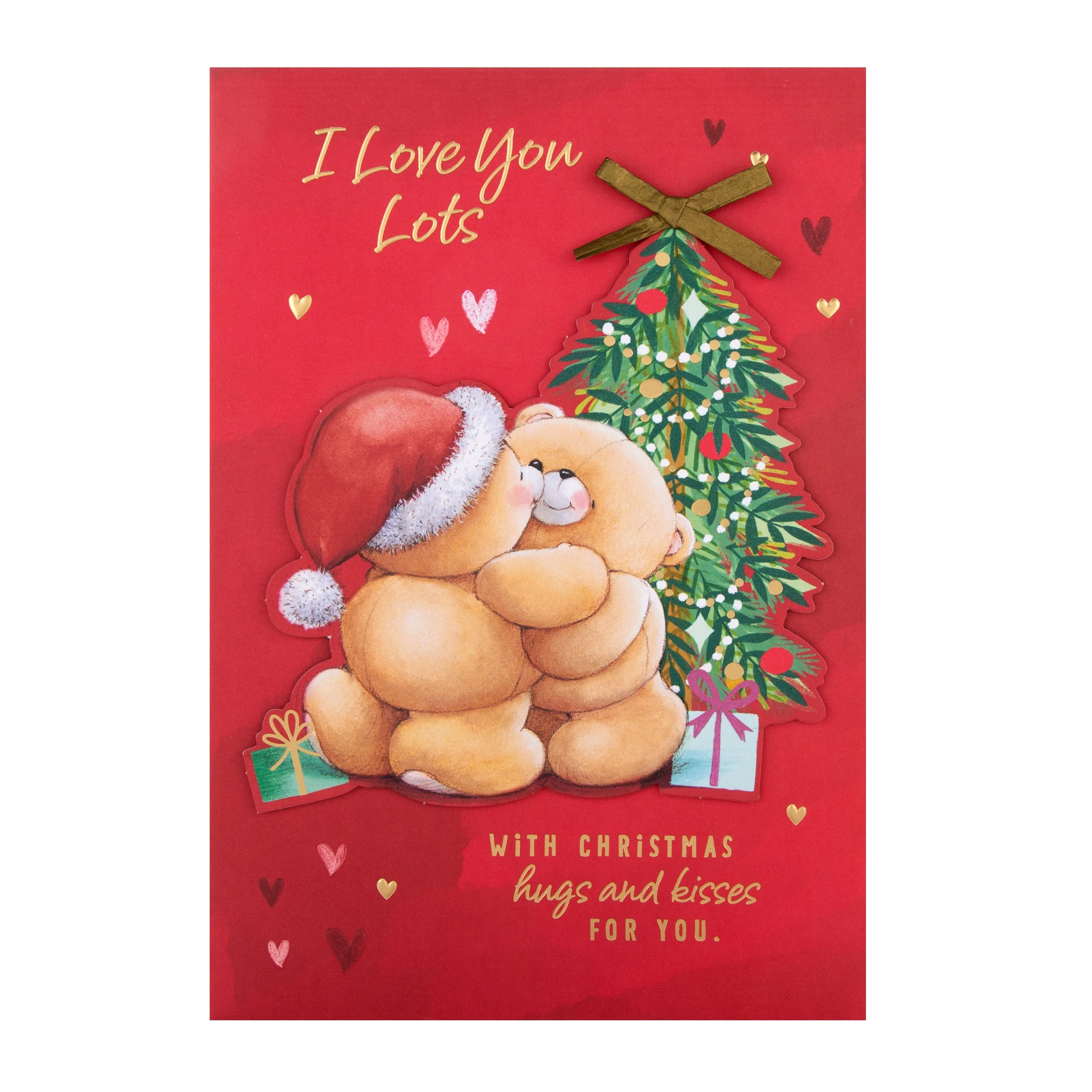 Medium Luxury Boxed Christmas Card for One I Love - Cute Forever Friends with Hearts Design - Image 5