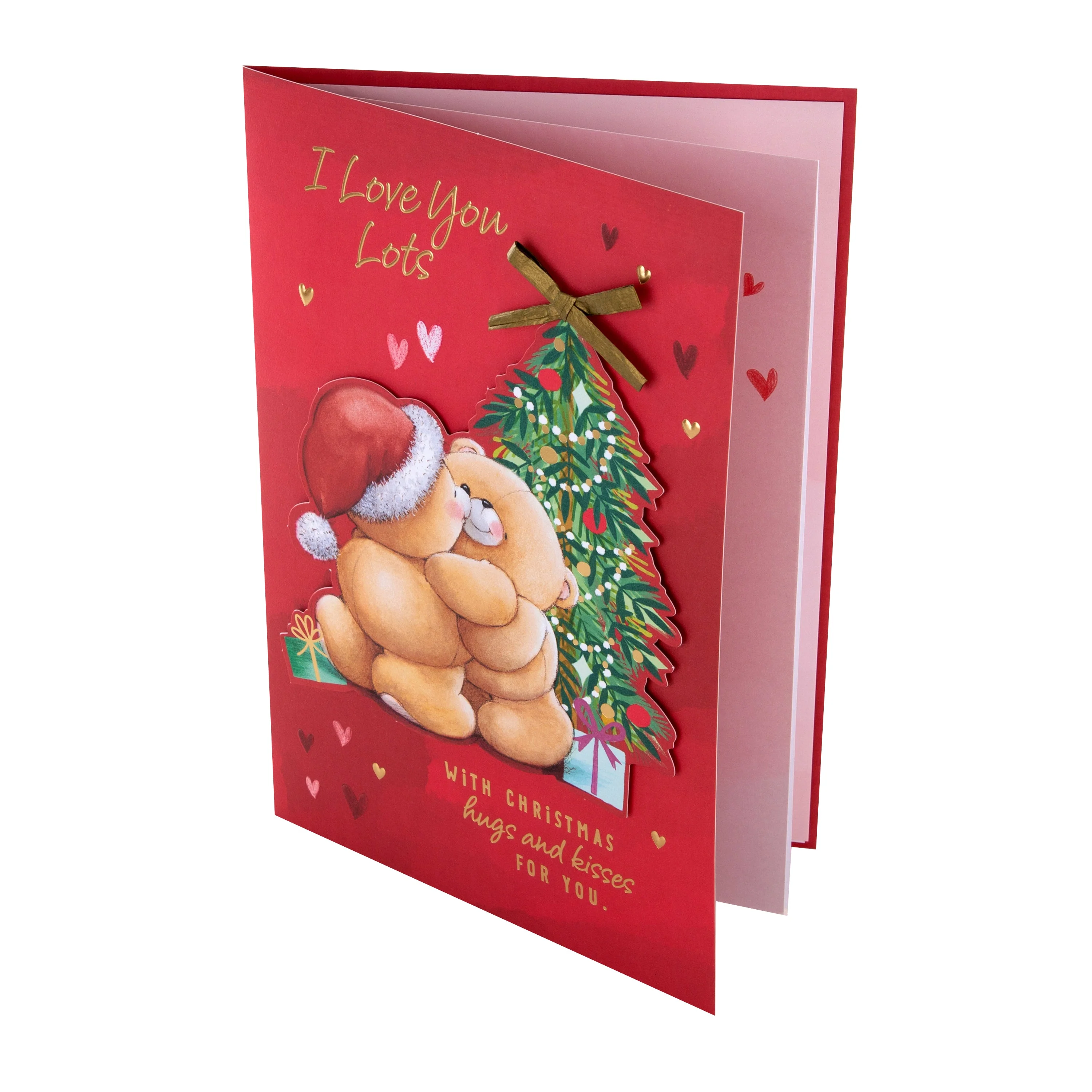 Medium Luxury Boxed Christmas Card for One I Love - Cute Forever Friends with Hearts Design - Image 6