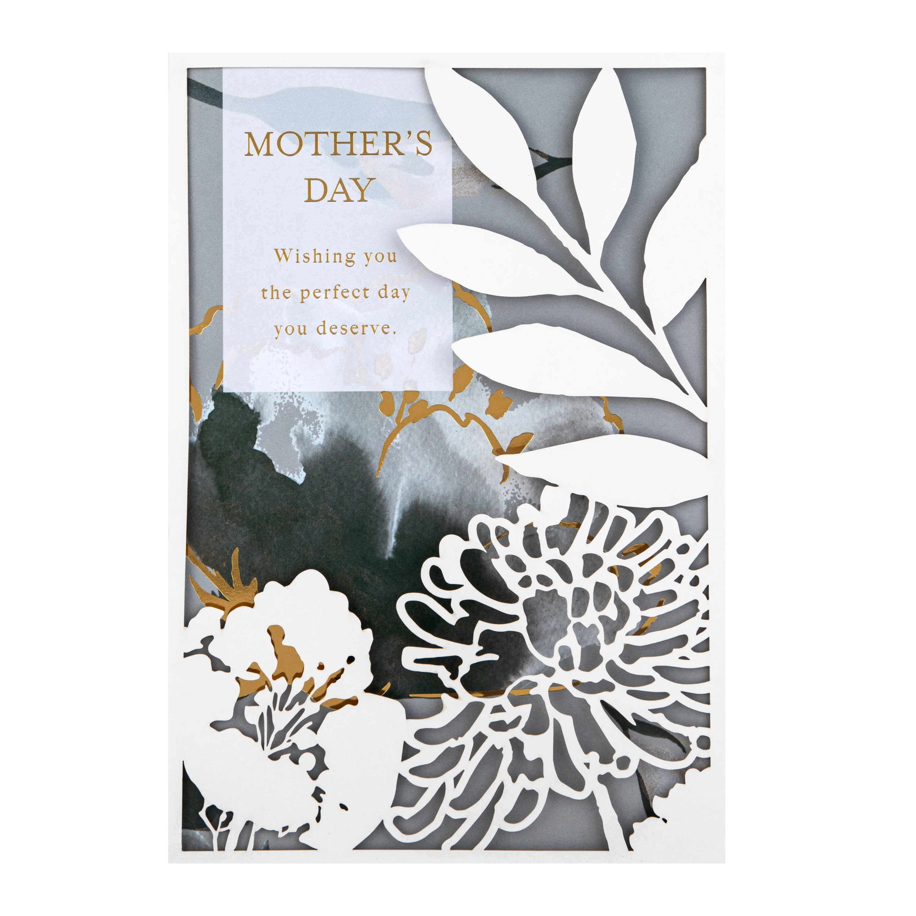 Mother's Day Card - Black & White Floral Design - Image 5