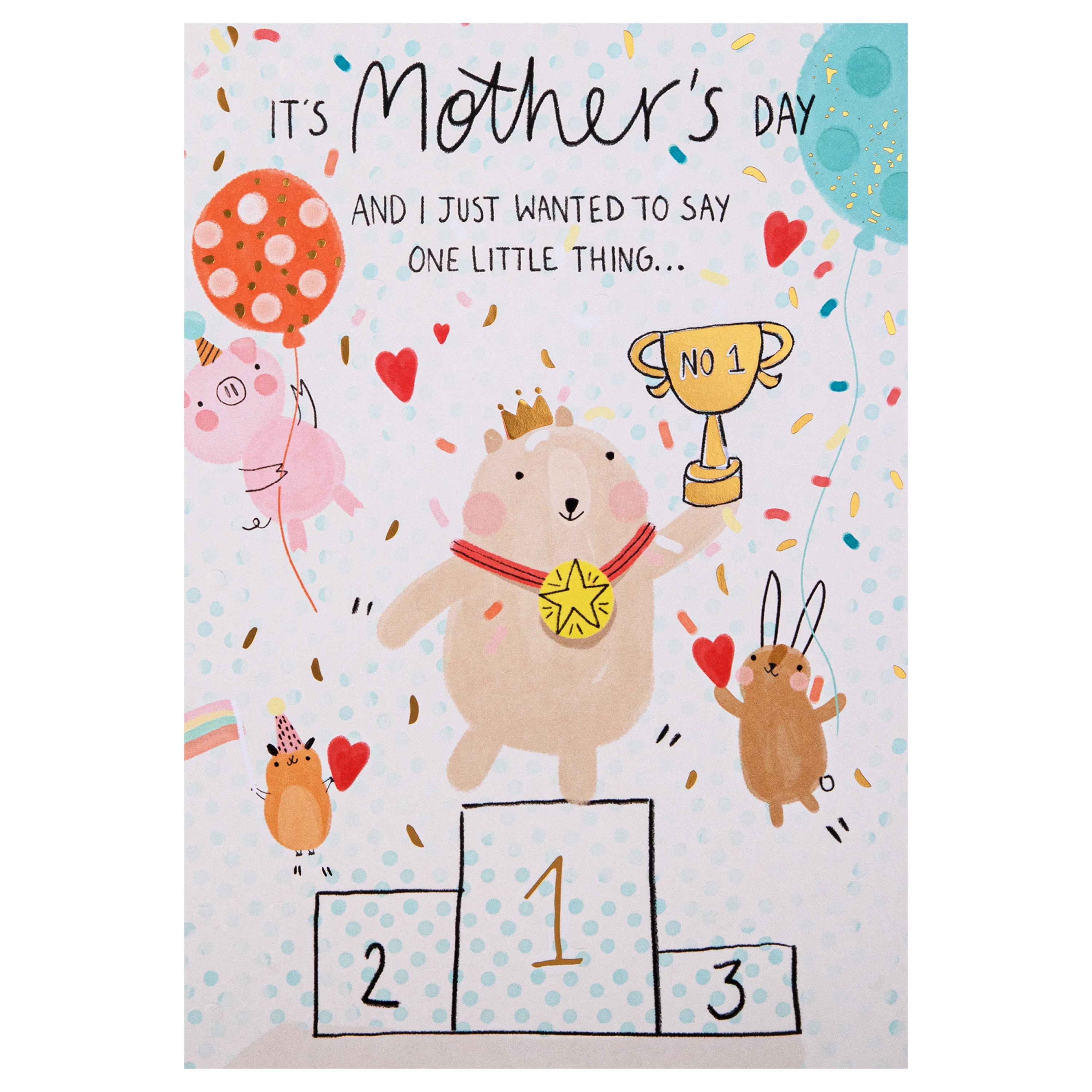 Mother's Day Card - Cute Animals on Podium Design - Image 5