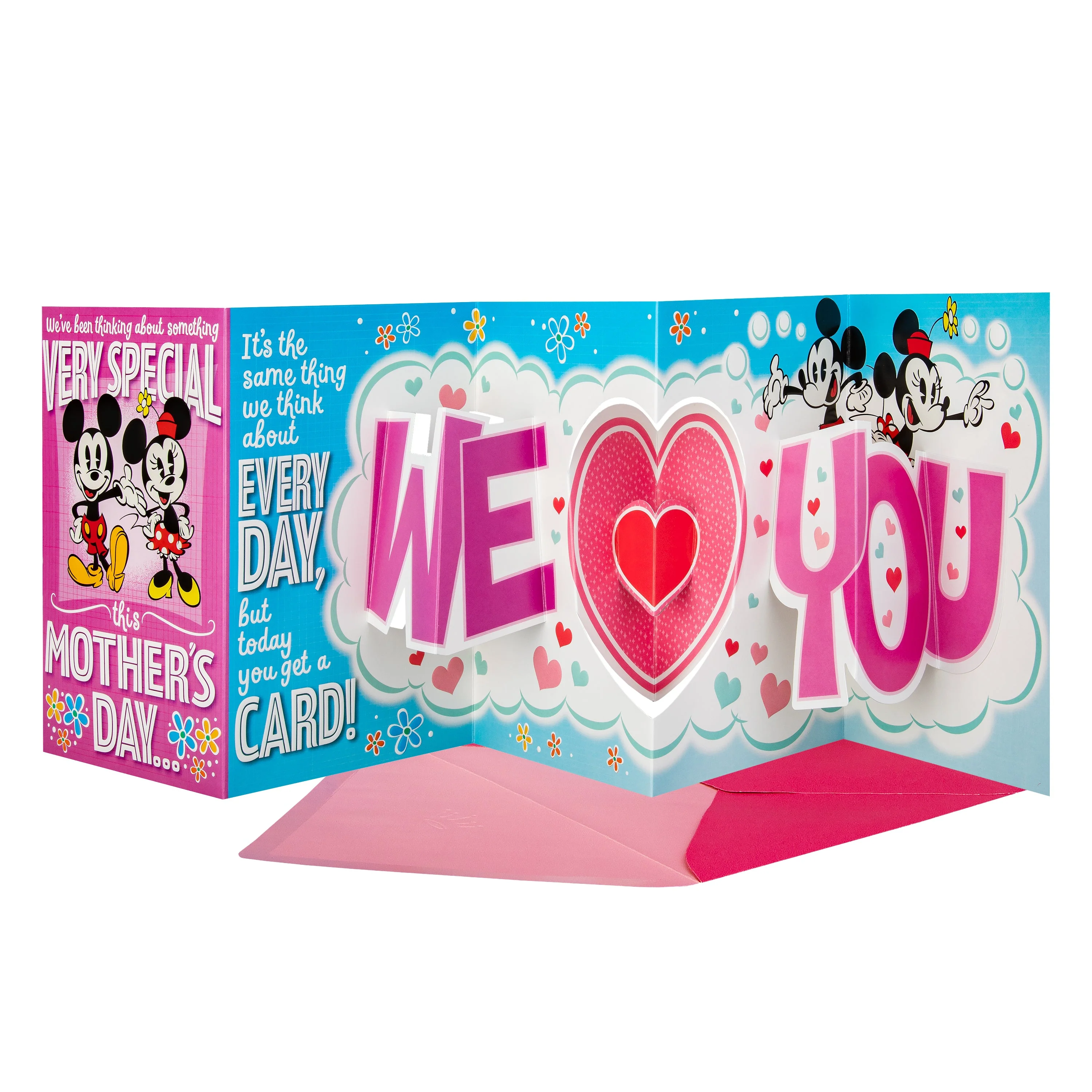 Mother's Day Card - Fold Out Disney Mickey & Minnie Mouse Design - Image 3