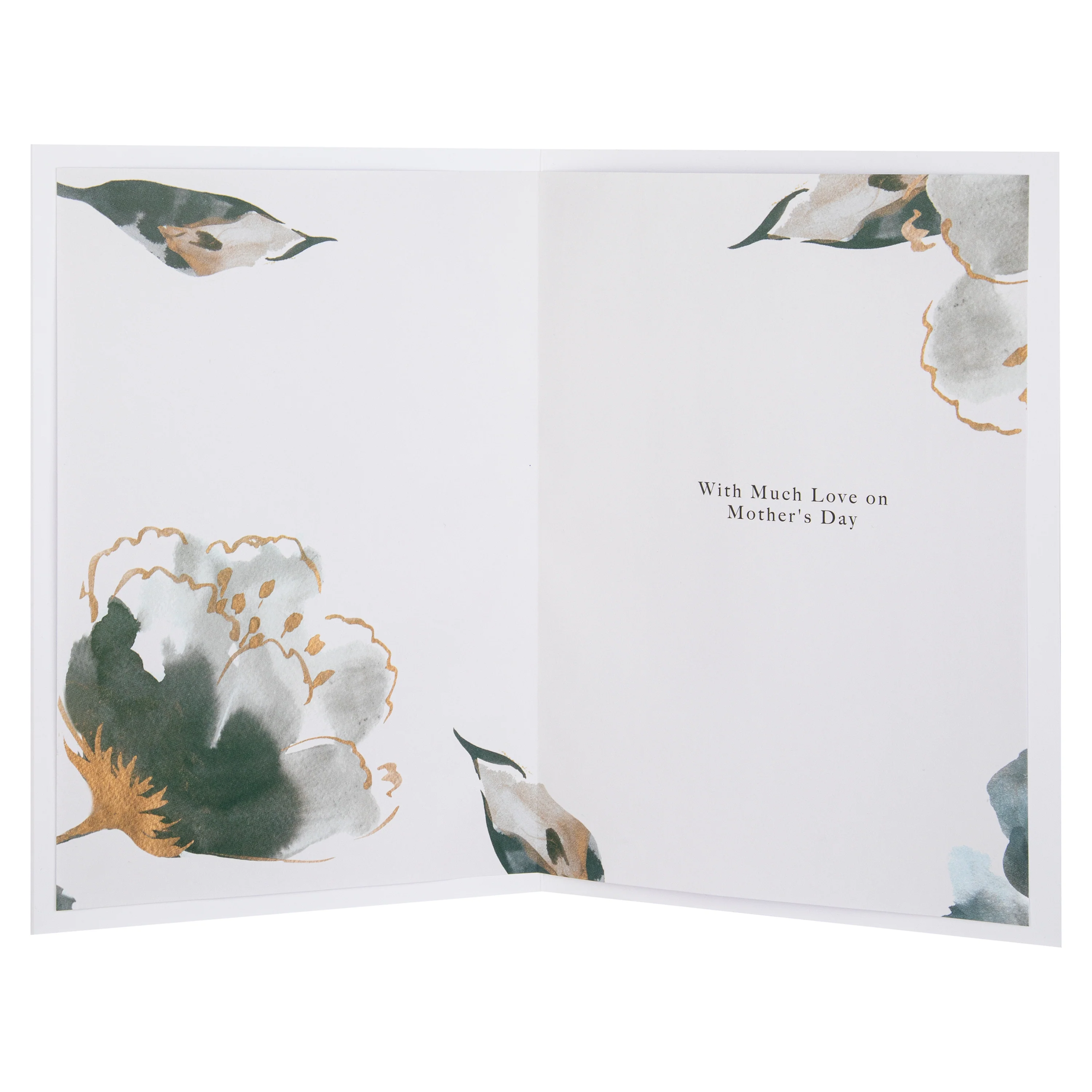 Mother's Day Card for Mother - Grey & Gold Floral Design - Image 2