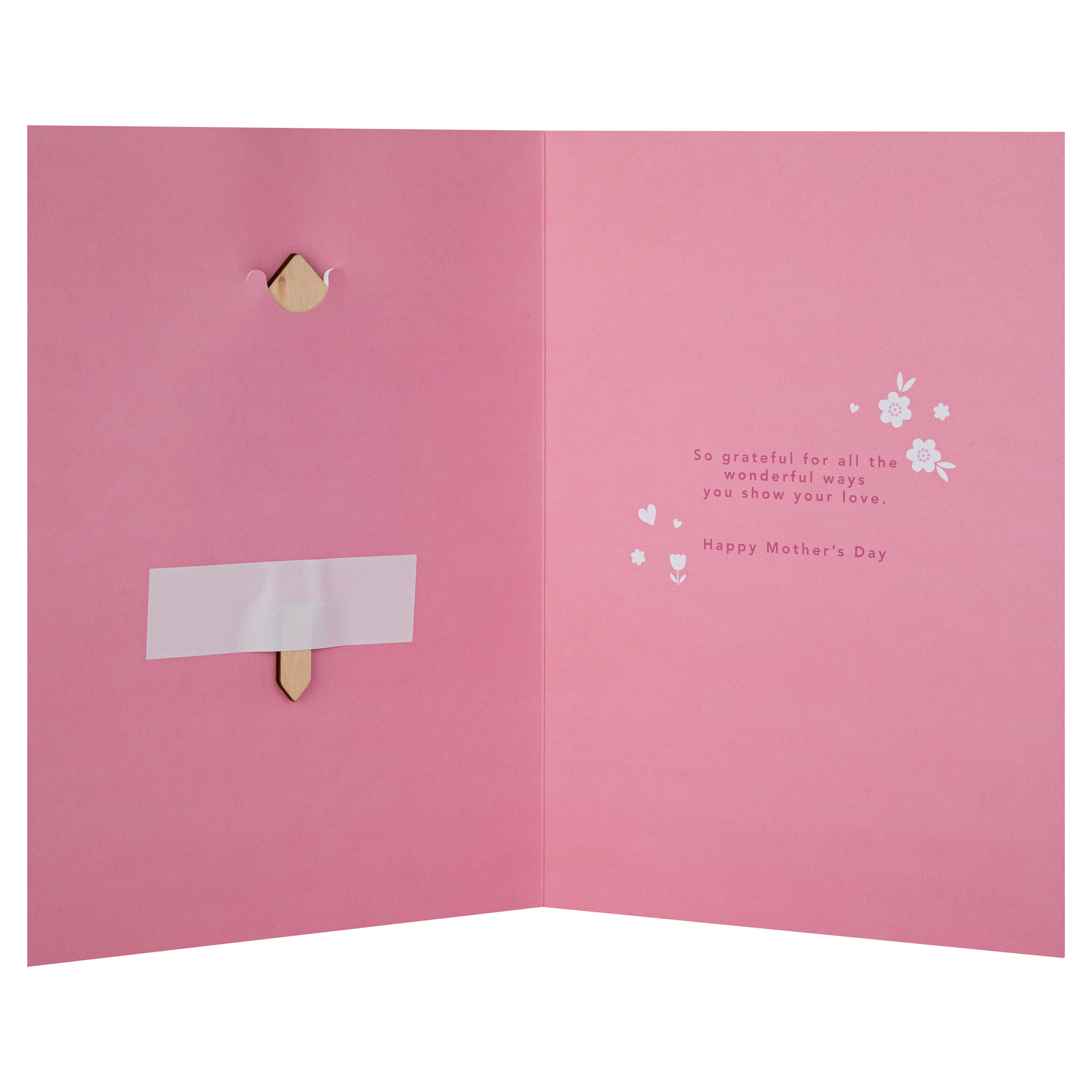 Mother's Day Card for Mother - Yellow House Design with Wooden Keepsake - Image 2