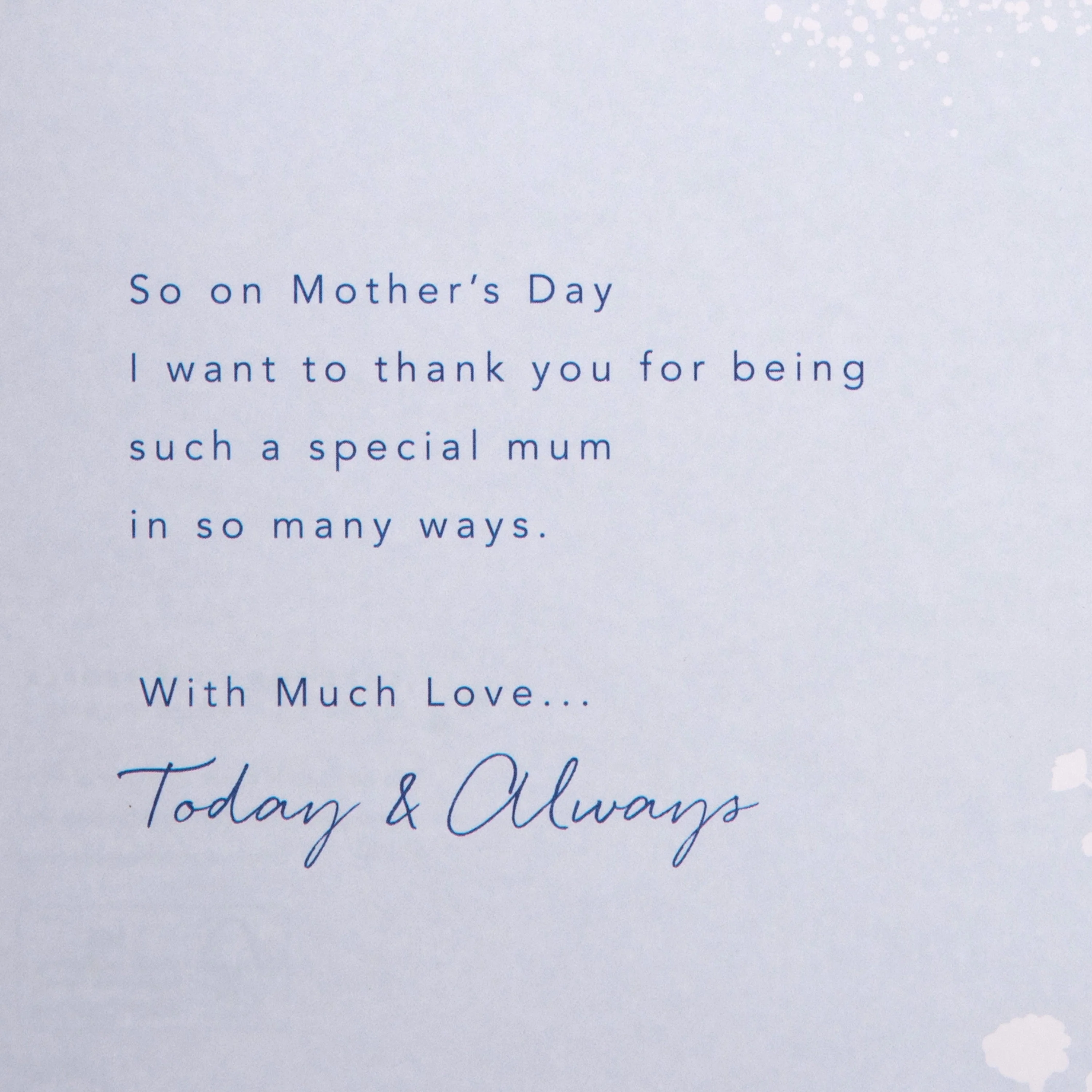 Mother's Day Card for Mum - Blue Butterfly Design - Image 4