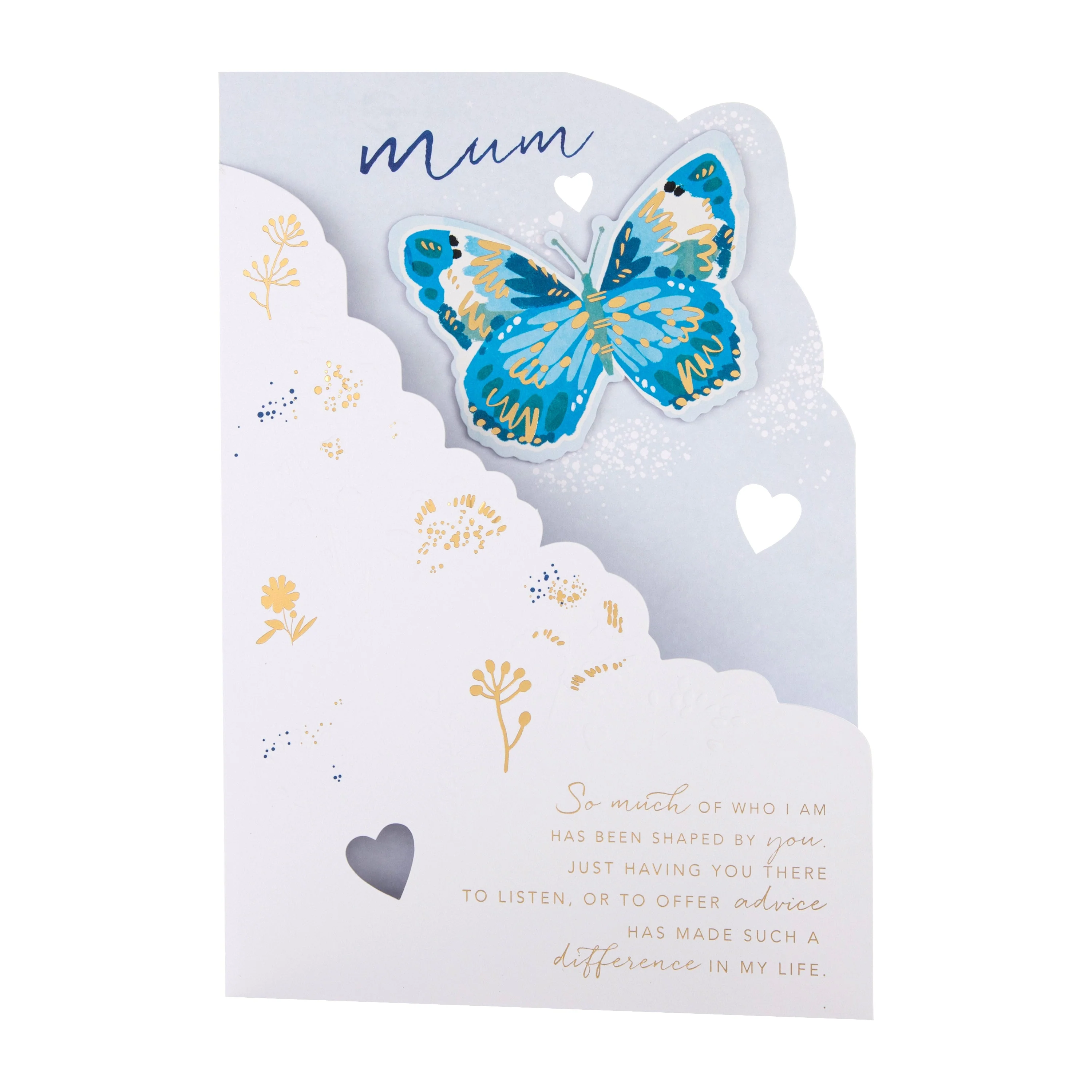Mother's Day Card for Mum - Blue Butterfly Design - Image 5