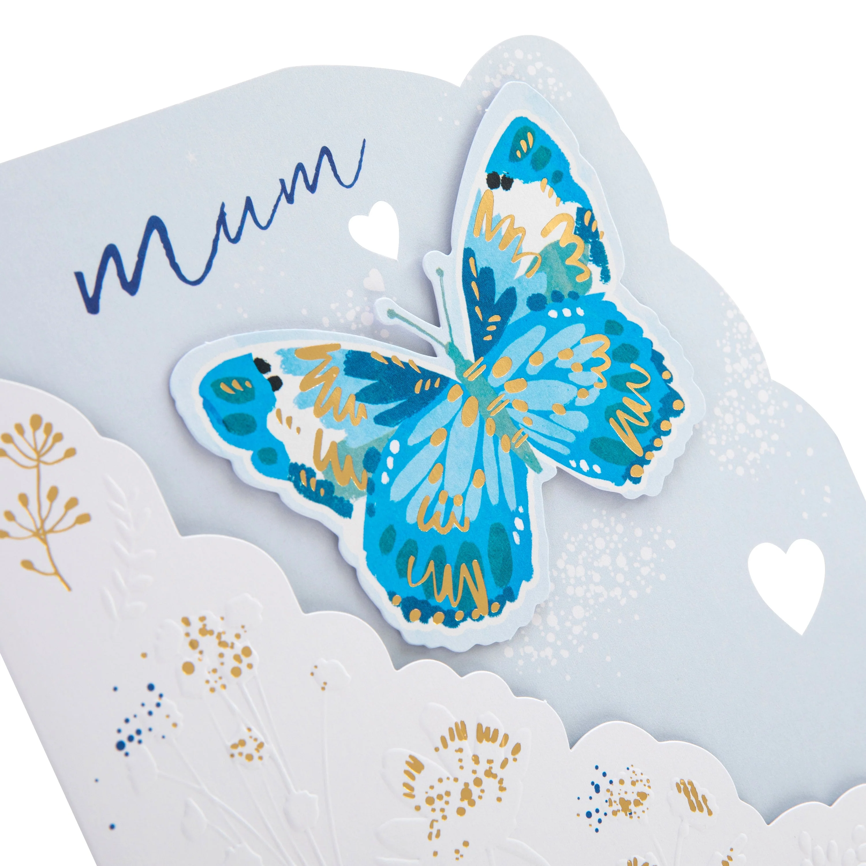 Mother's Day Card for Mum - Blue Butterfly Design - Image 6