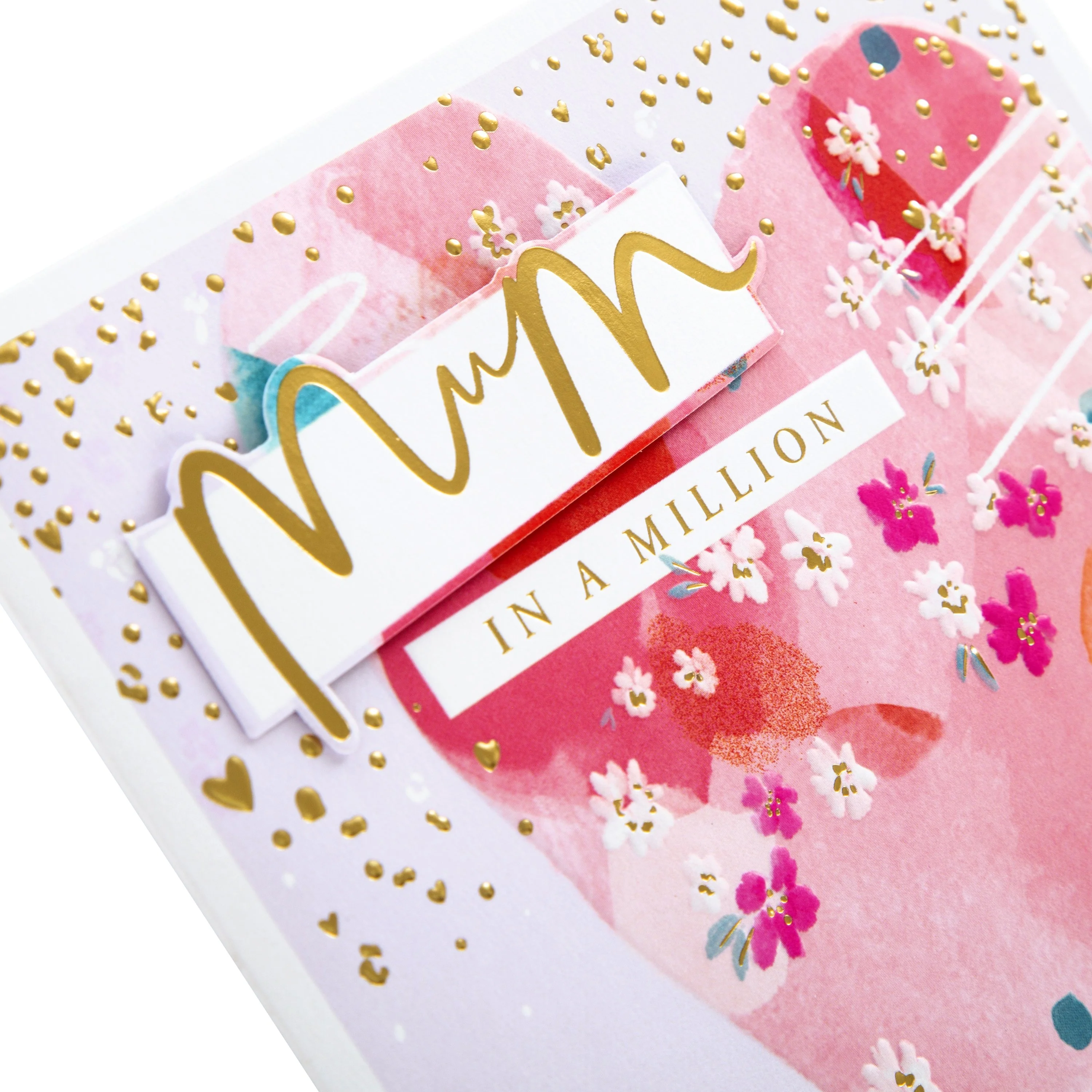 Mother's Day Card for Mum - Contemporary Floral Heart Design - Image 2