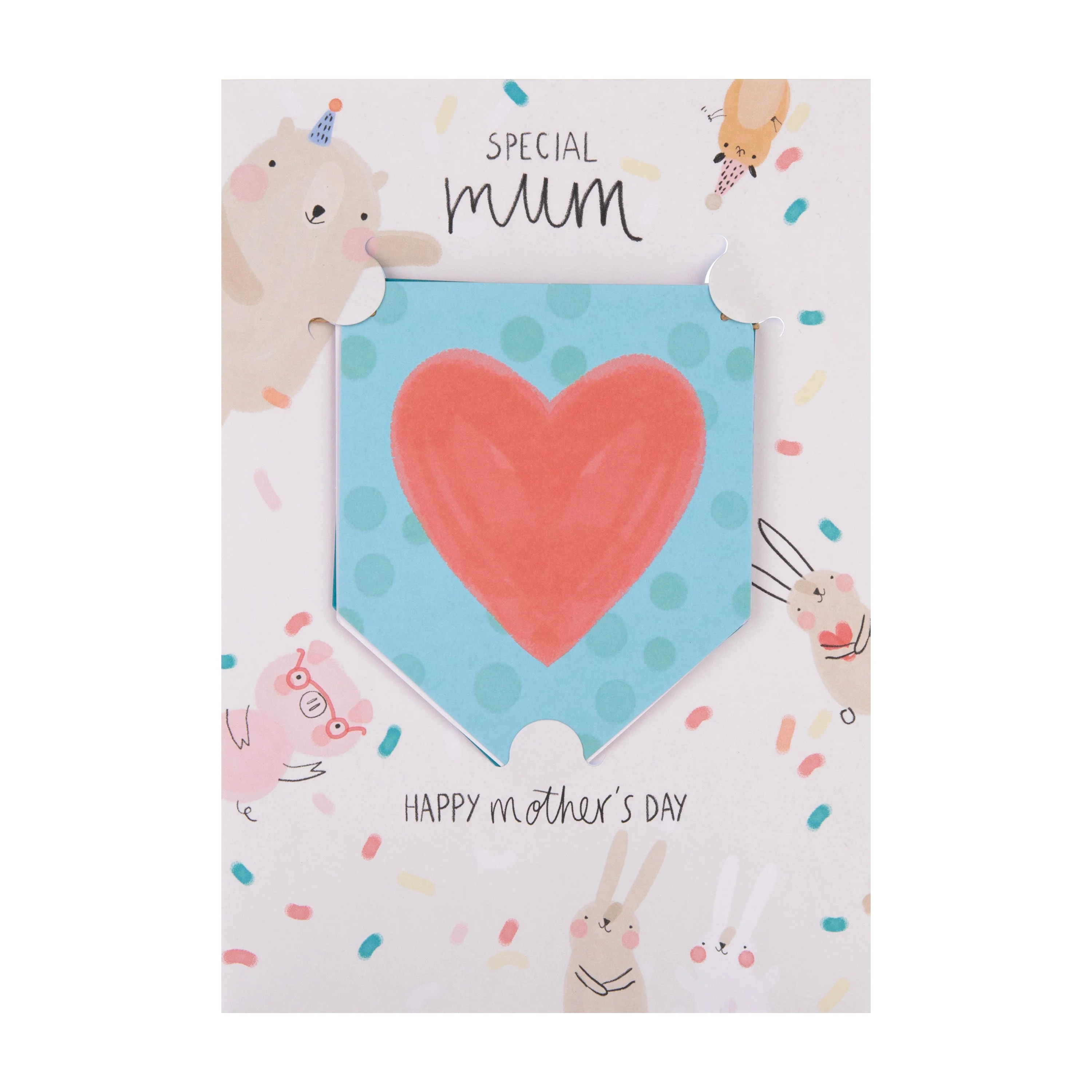 Mother's Day Card for Mum - Cute Animals with Detachable Bunting Keepsake - Image 6