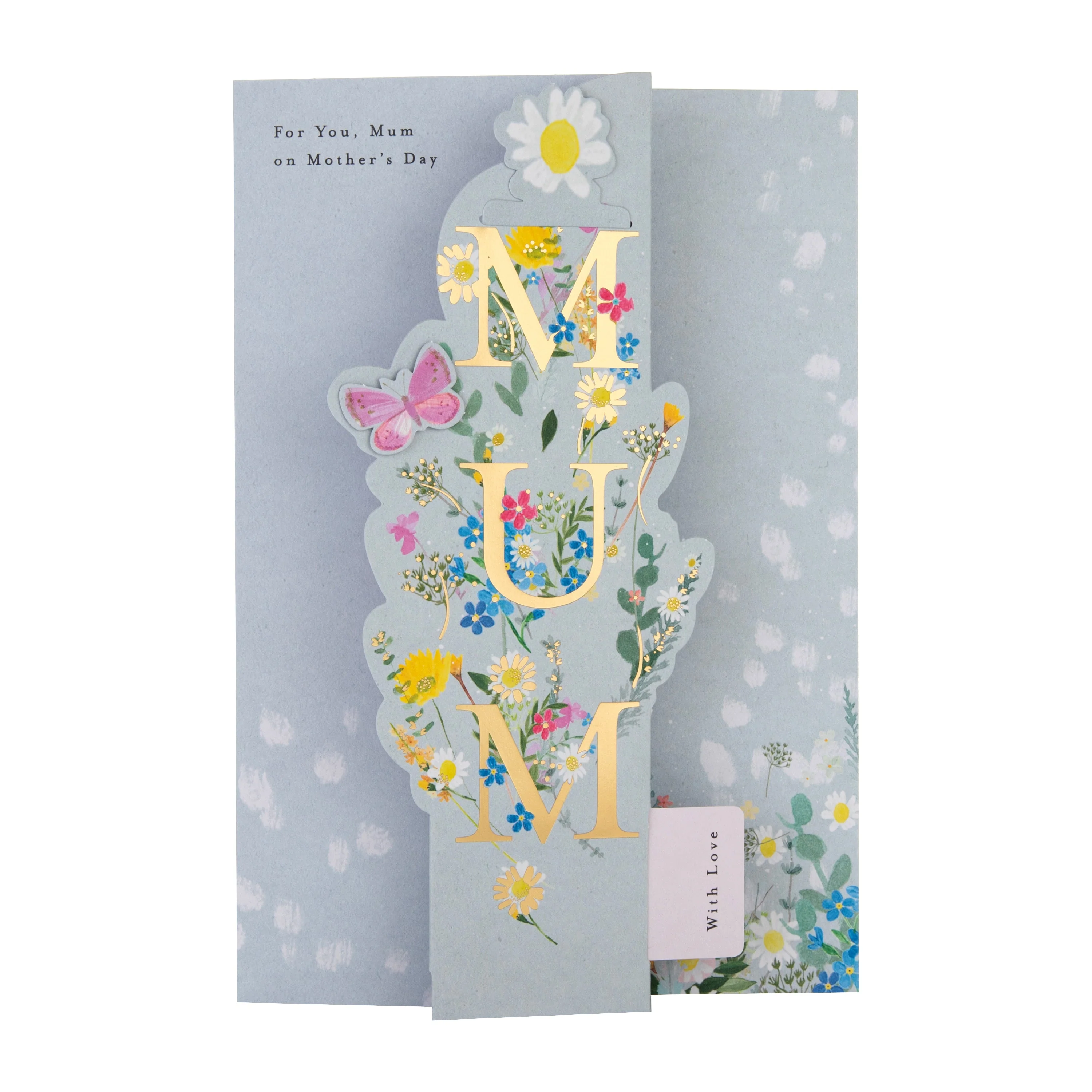 Mother's Day Card for Mum - Floral Butterfly Design with Bookmark - Image 5