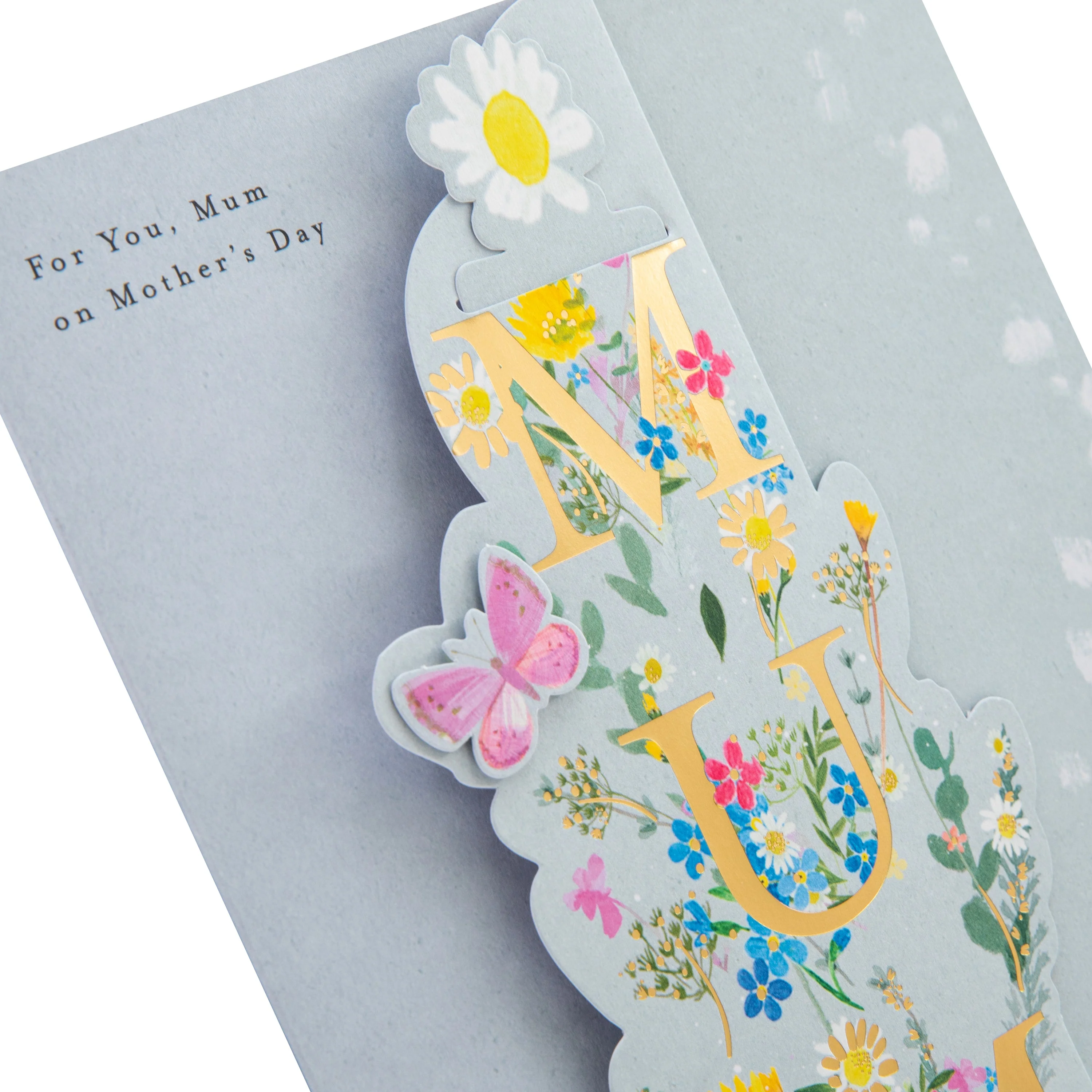 Mother's Day Card for Mum - Floral Butterfly Design with Bookmark - Image 6