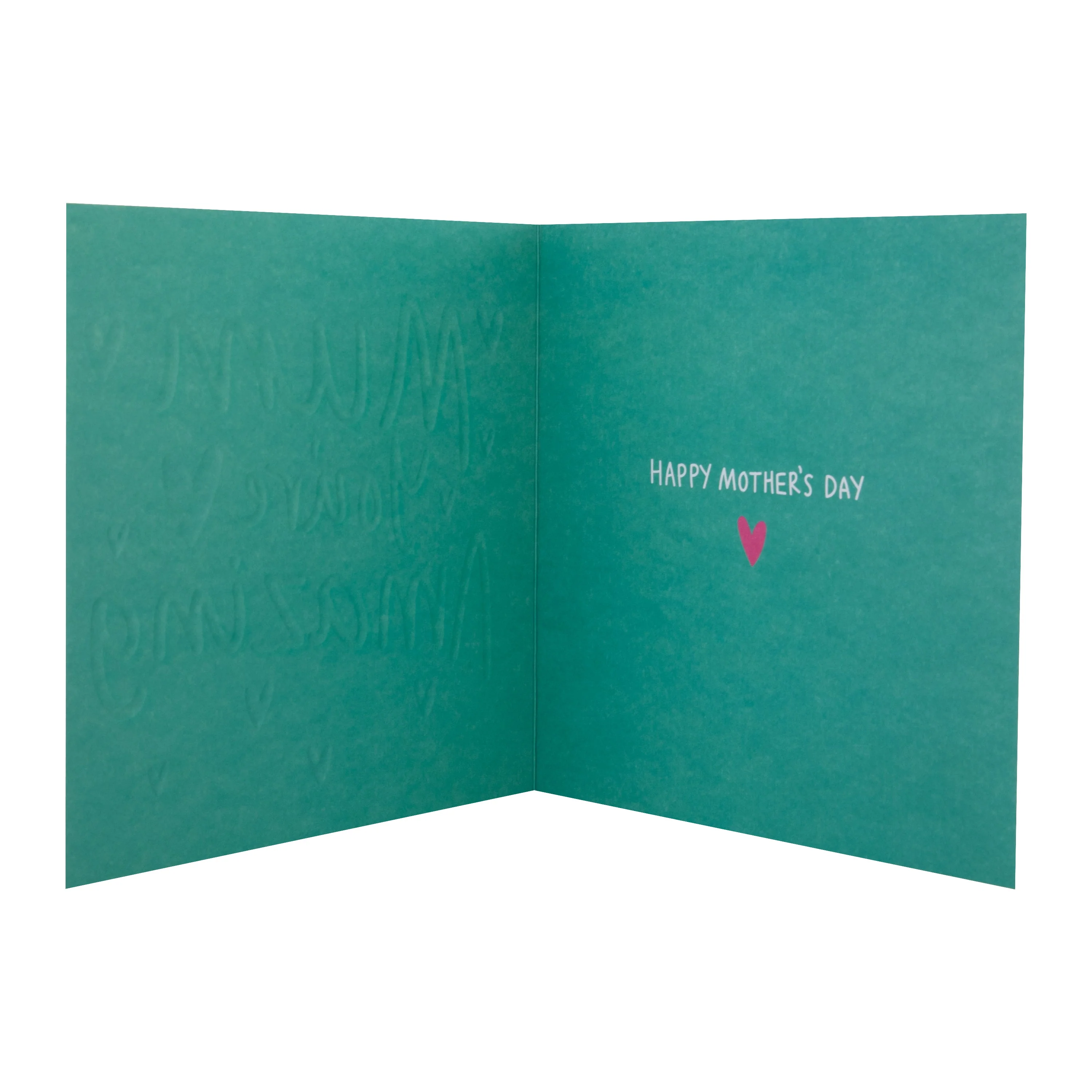 Mother's Day Card for Mum - Pink Hearts & Word Art Design - Image 2