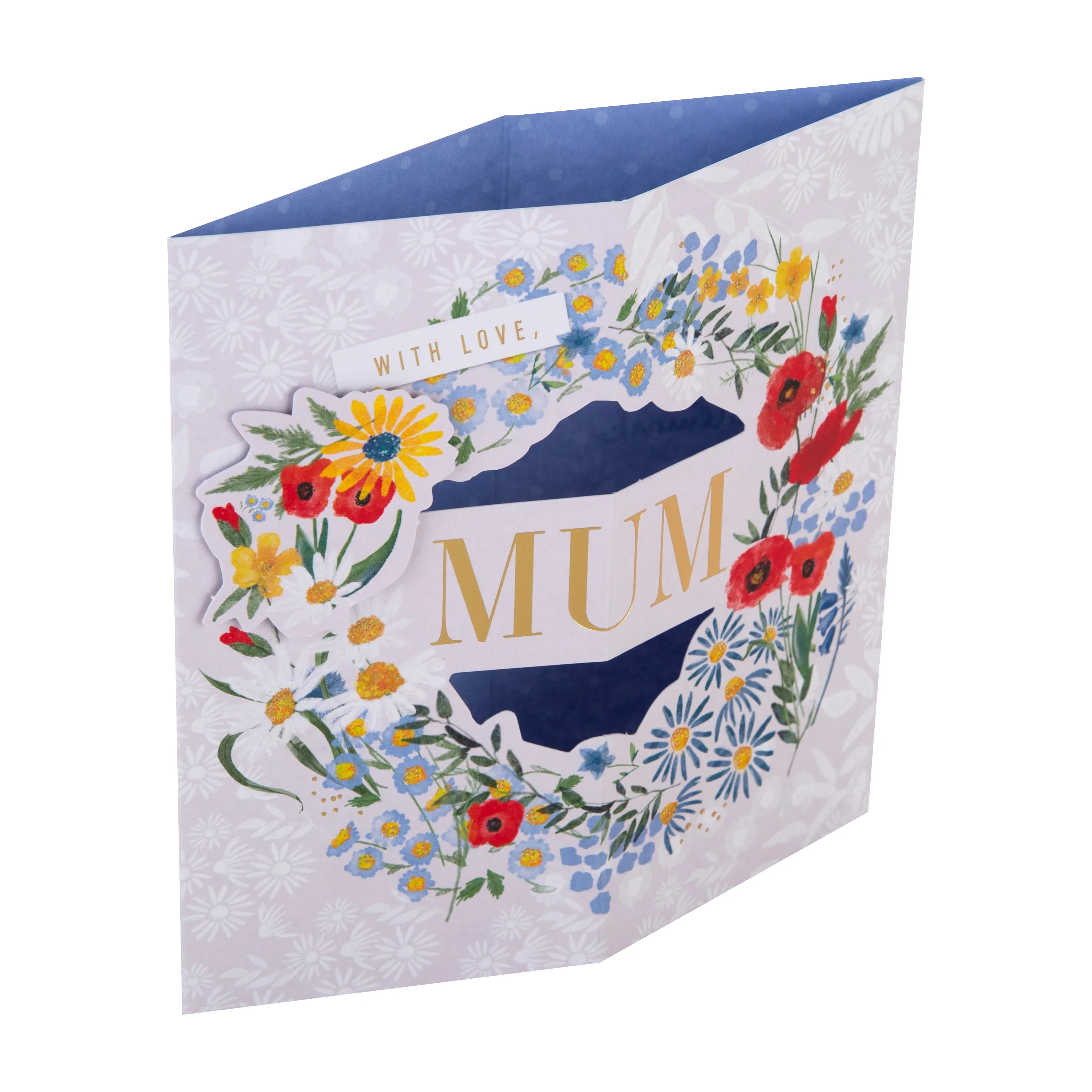 Mother's Day Card for Mum - Pop Up 3D Flower Wreath Design - Image 2