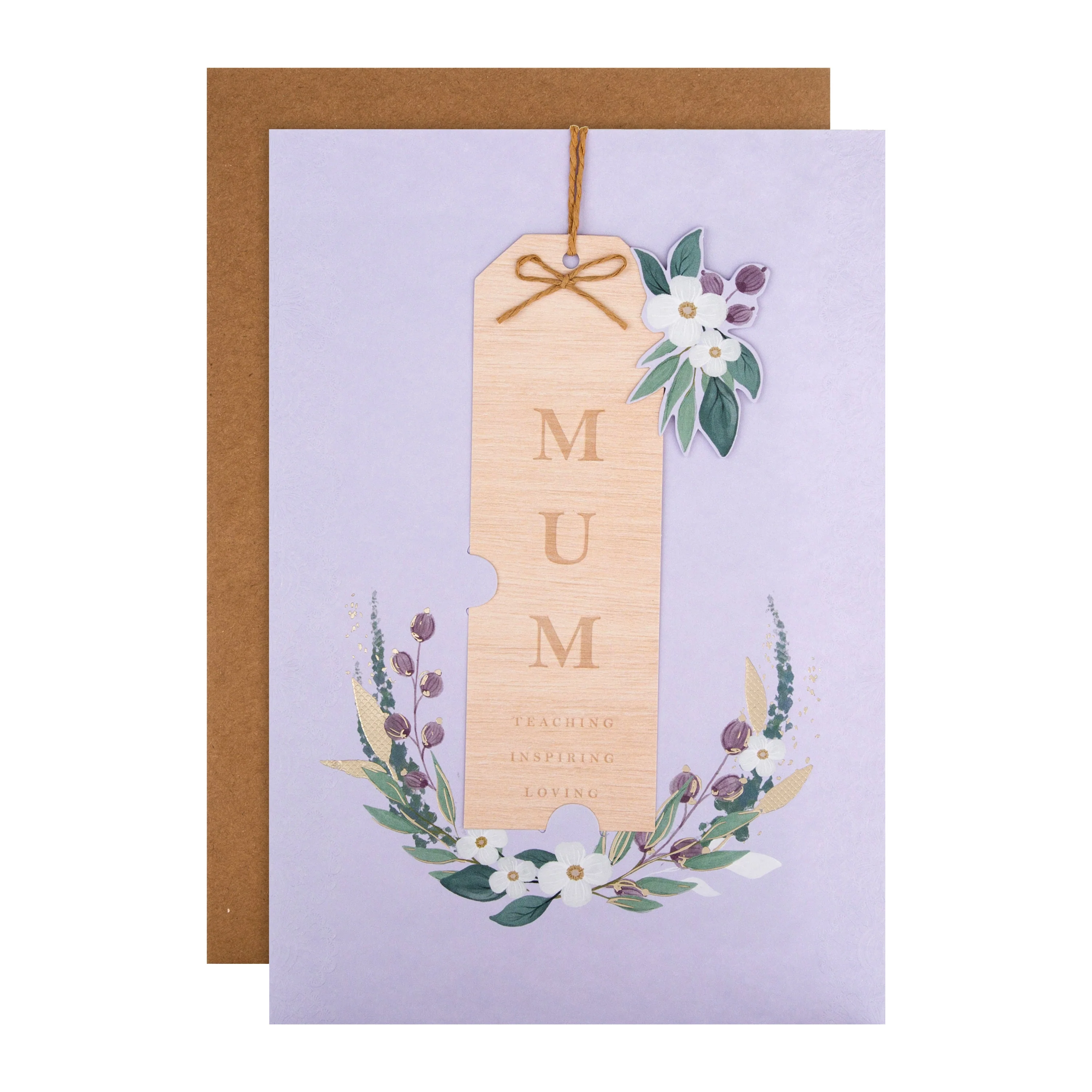 Mother's Day Card for Mum - Traditional Floral Design with 3D Add On and Gold Foil