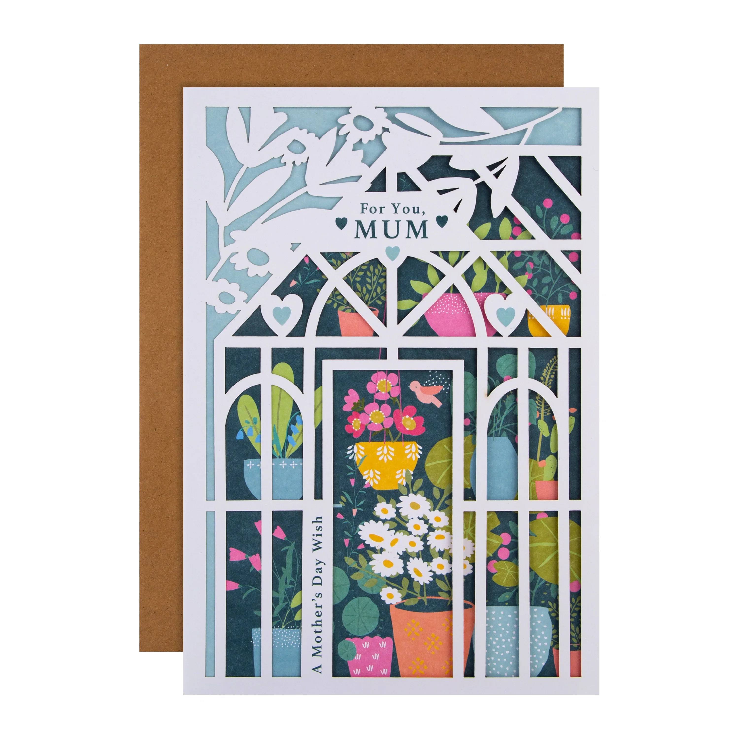 Mother's Day Card for Mum - Traditional Greenhouse Design