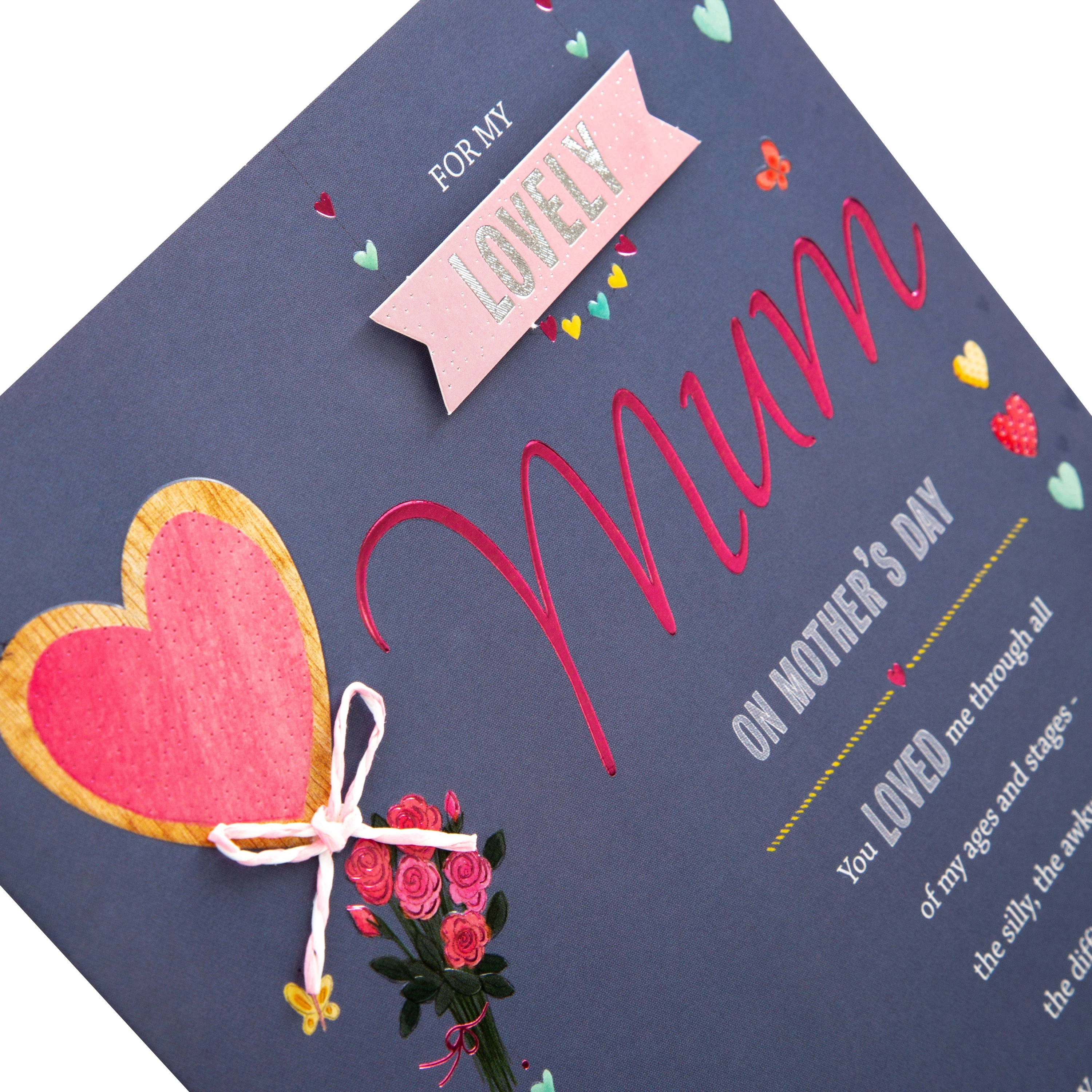Mother's Day Card for Mum - Traditional Illustrated Verse Design with Pink and Silver Foil - Image 4