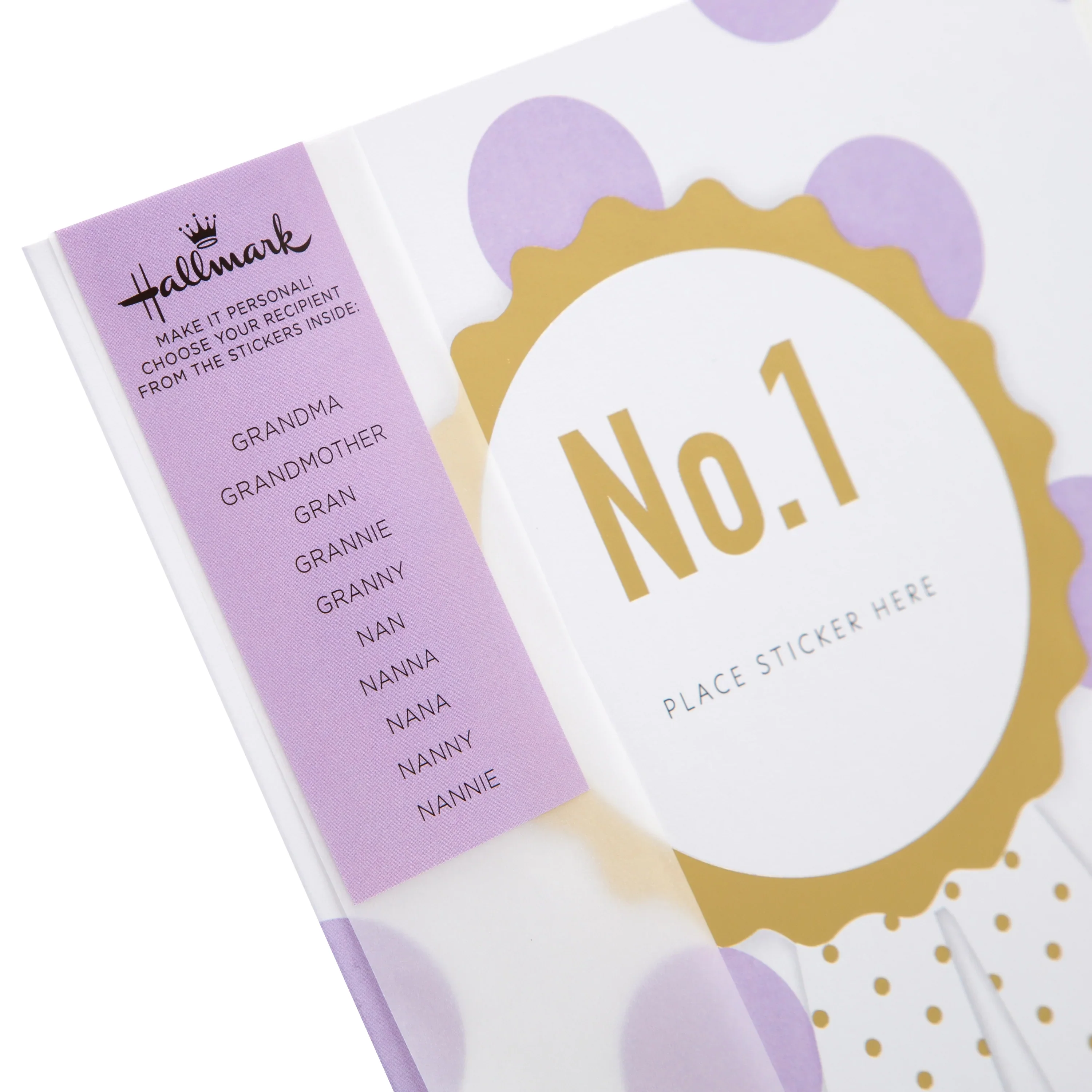 Mother's Day Card for Nan - Contemporary Purple Design & Personalisable Recipient Stickers - Image 5
