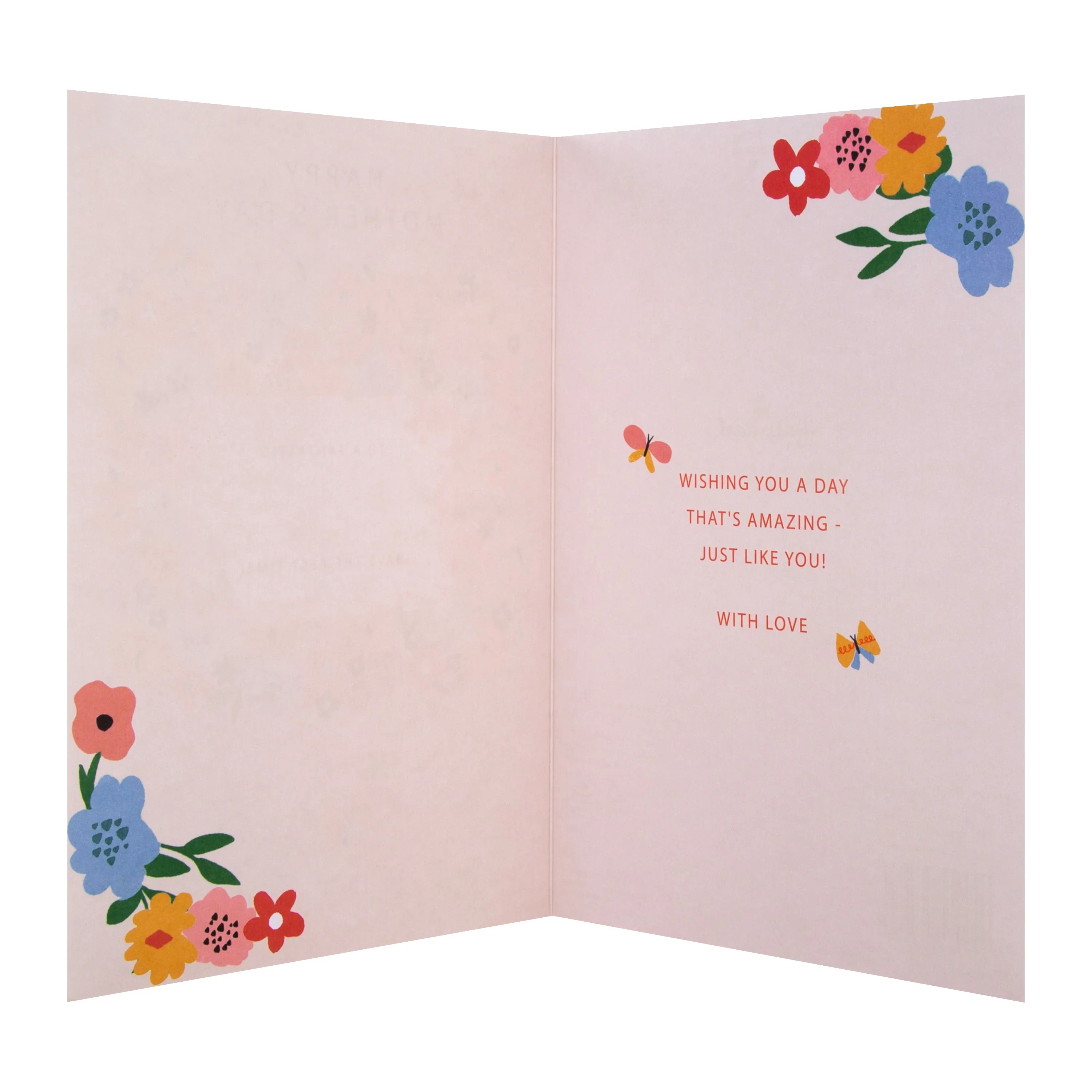 Mother's Day Card for Nan - Traditional Flowers & Personalisable Recipient Stickers - Image 2