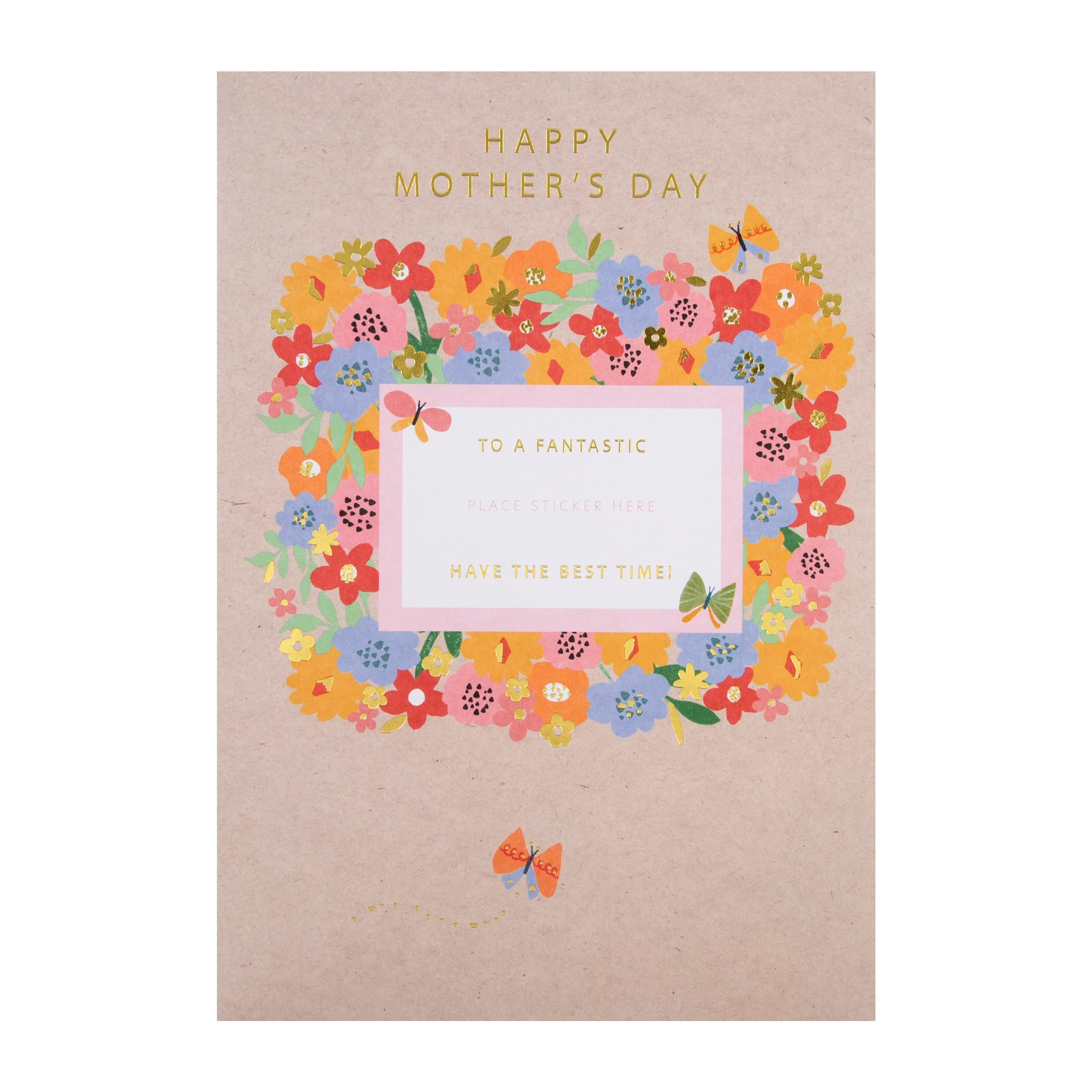 Mother's Day Card for Nan - Traditional Flowers & Personalisable Recipient Stickers - Image 4