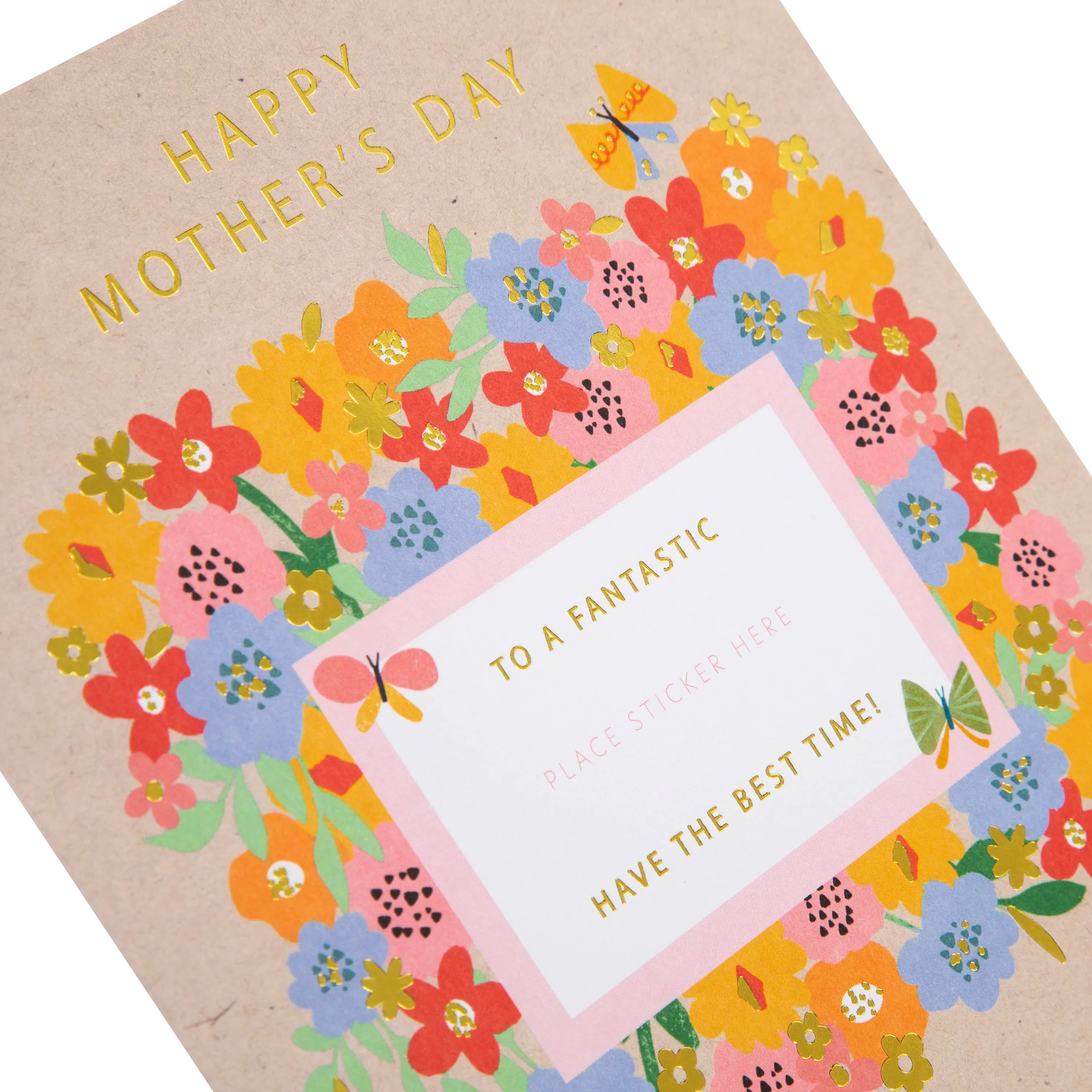 Mother's Day Card for Nan - Traditional Flowers & Personalisable Recipient Stickers - Image 6