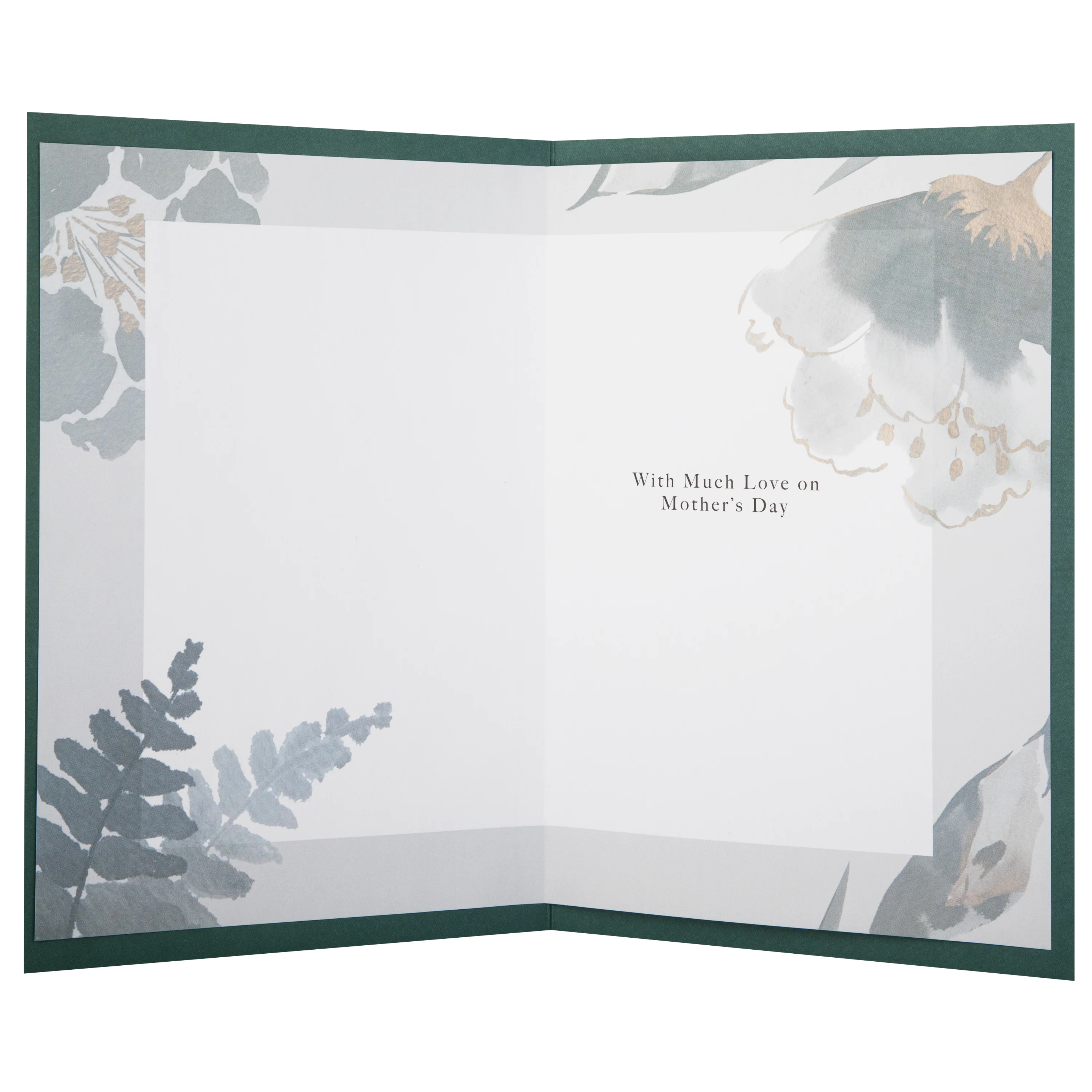 Mother's Day Card for Nana - Grey Floral Design with Gold Details - Image 2