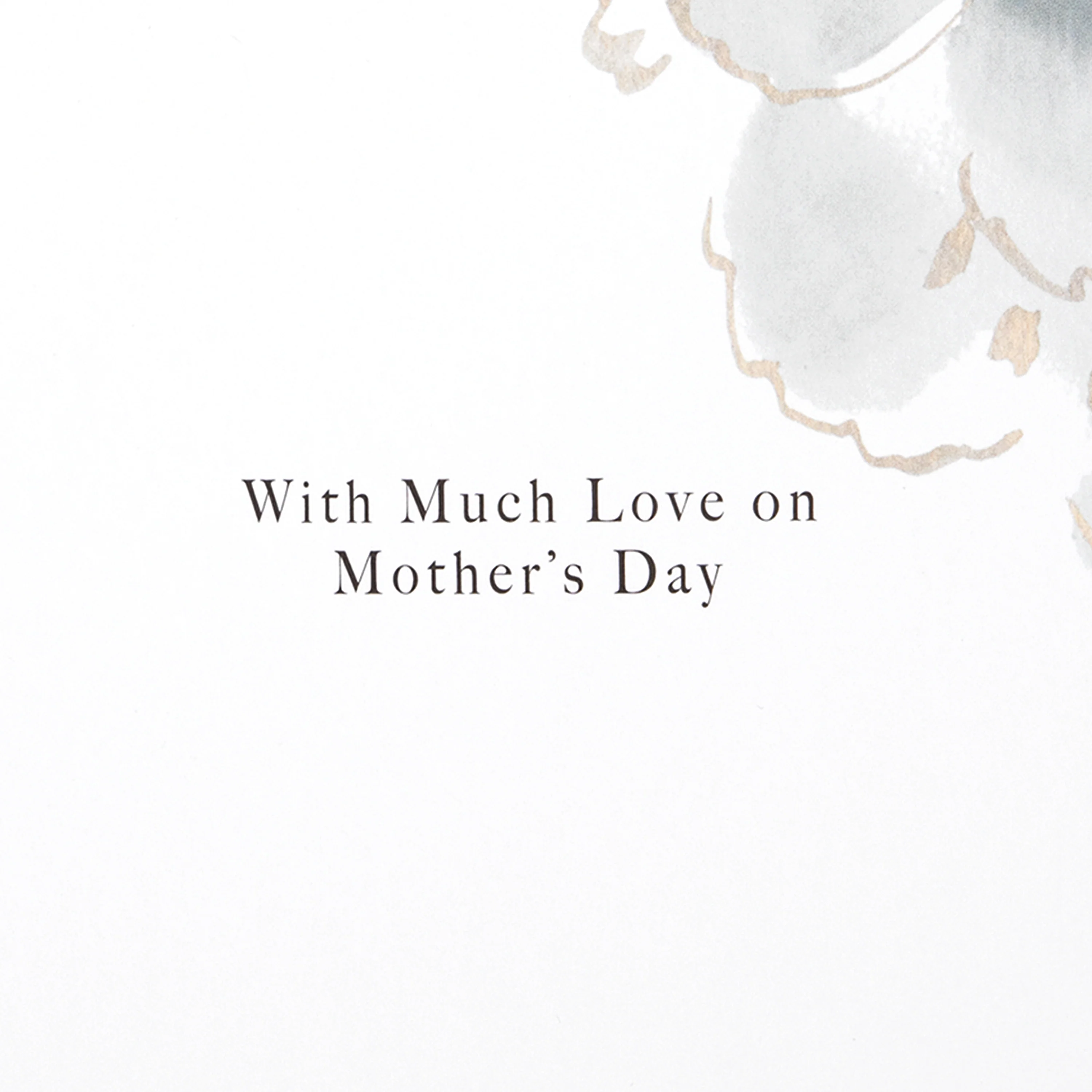 Mother's Day Card for Nana - Grey Floral Design with Gold Details - Image 3