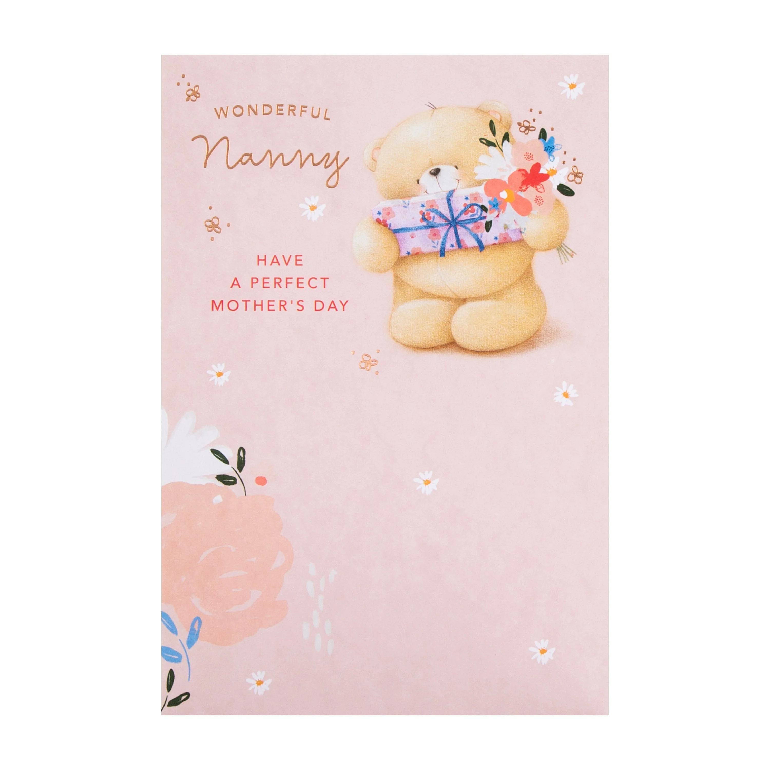 Mother's Day Card for Nanny - Cute Forever Friends Design with Rose Gold Foil - Image 3