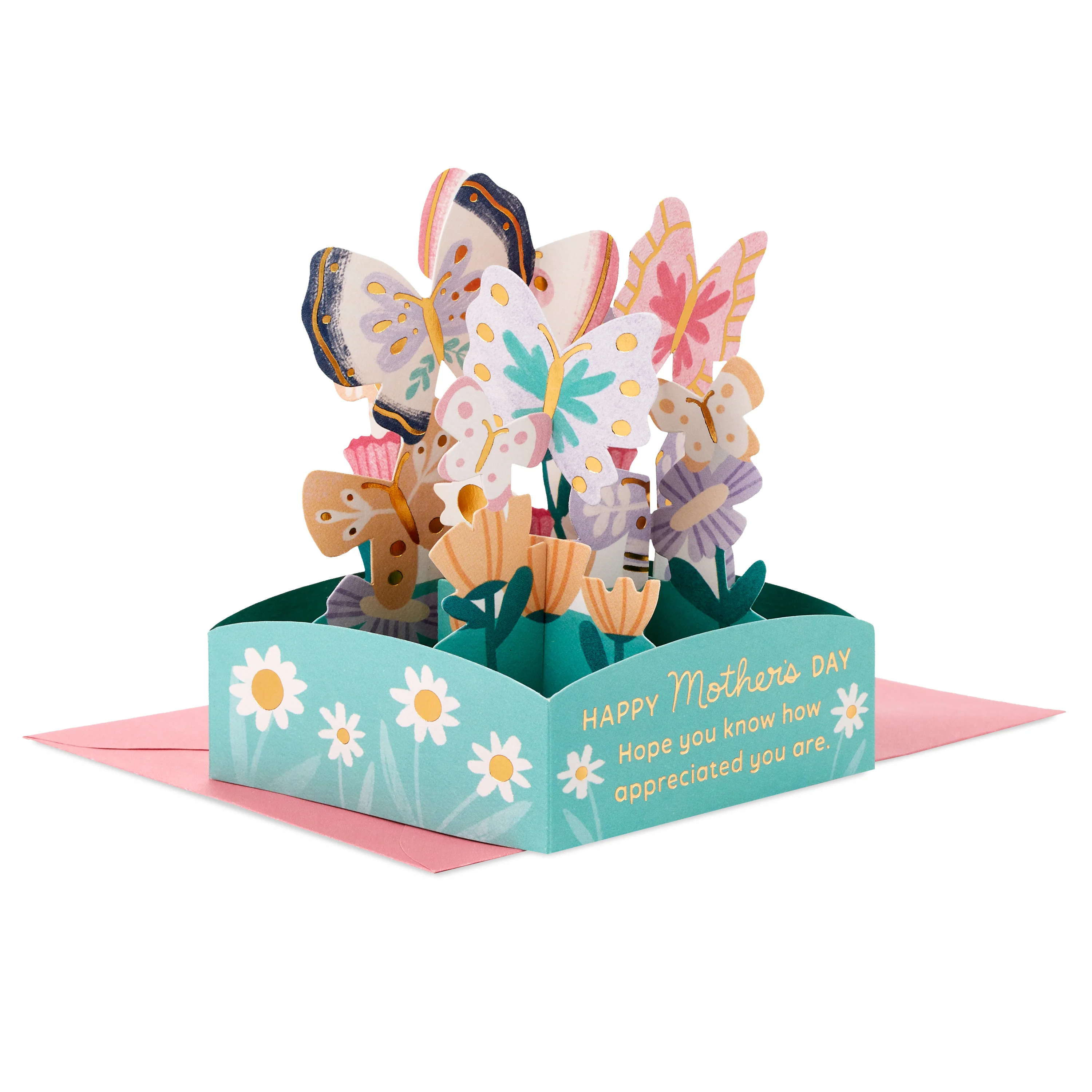 Mother's Day Card - Mini 3D Pop-Up Florals & Butterflies Design - Image 3