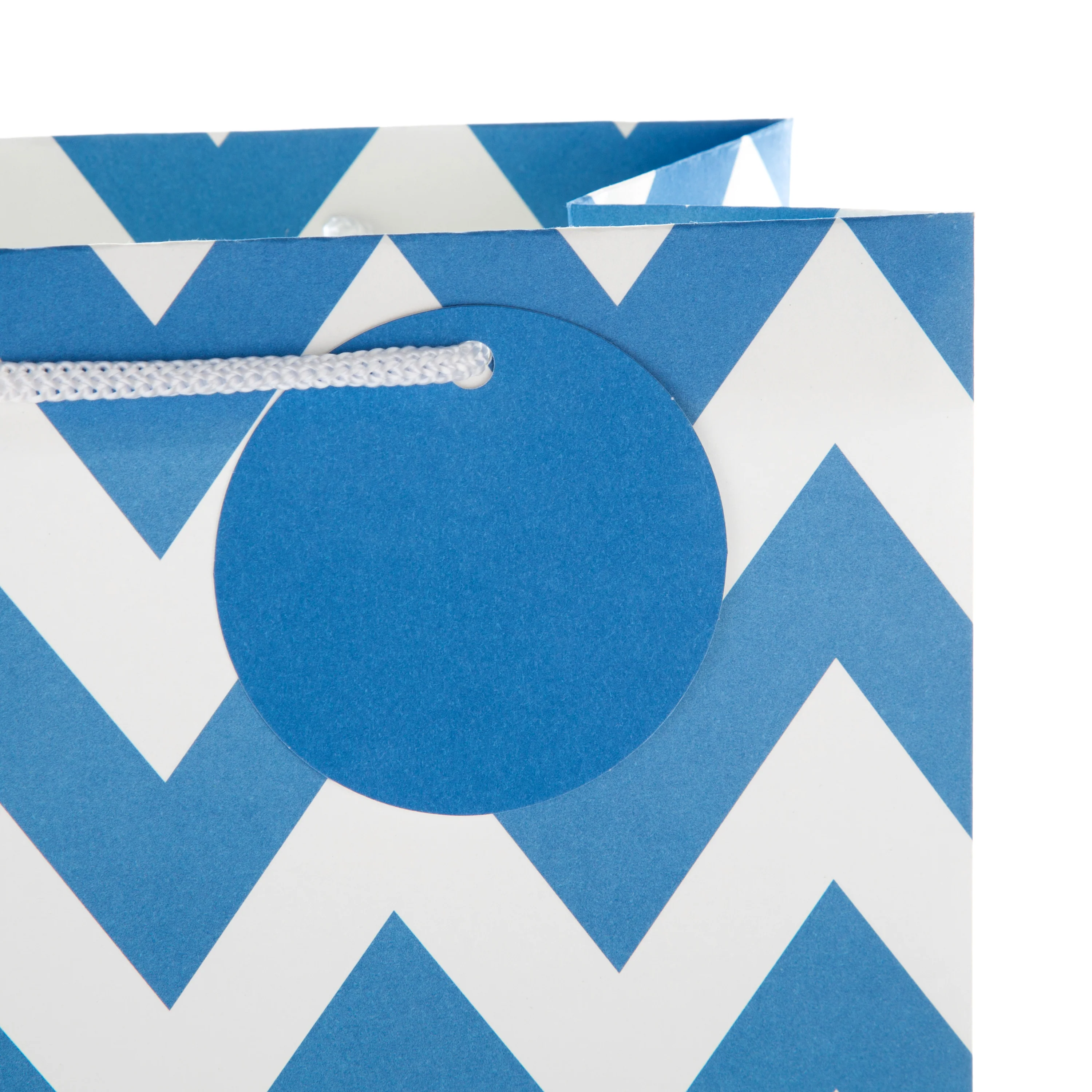 Multi-Occasion Medium Gift Bag Pack - 12 Bags in 1 Blue Zig-Zag Design - Image 6