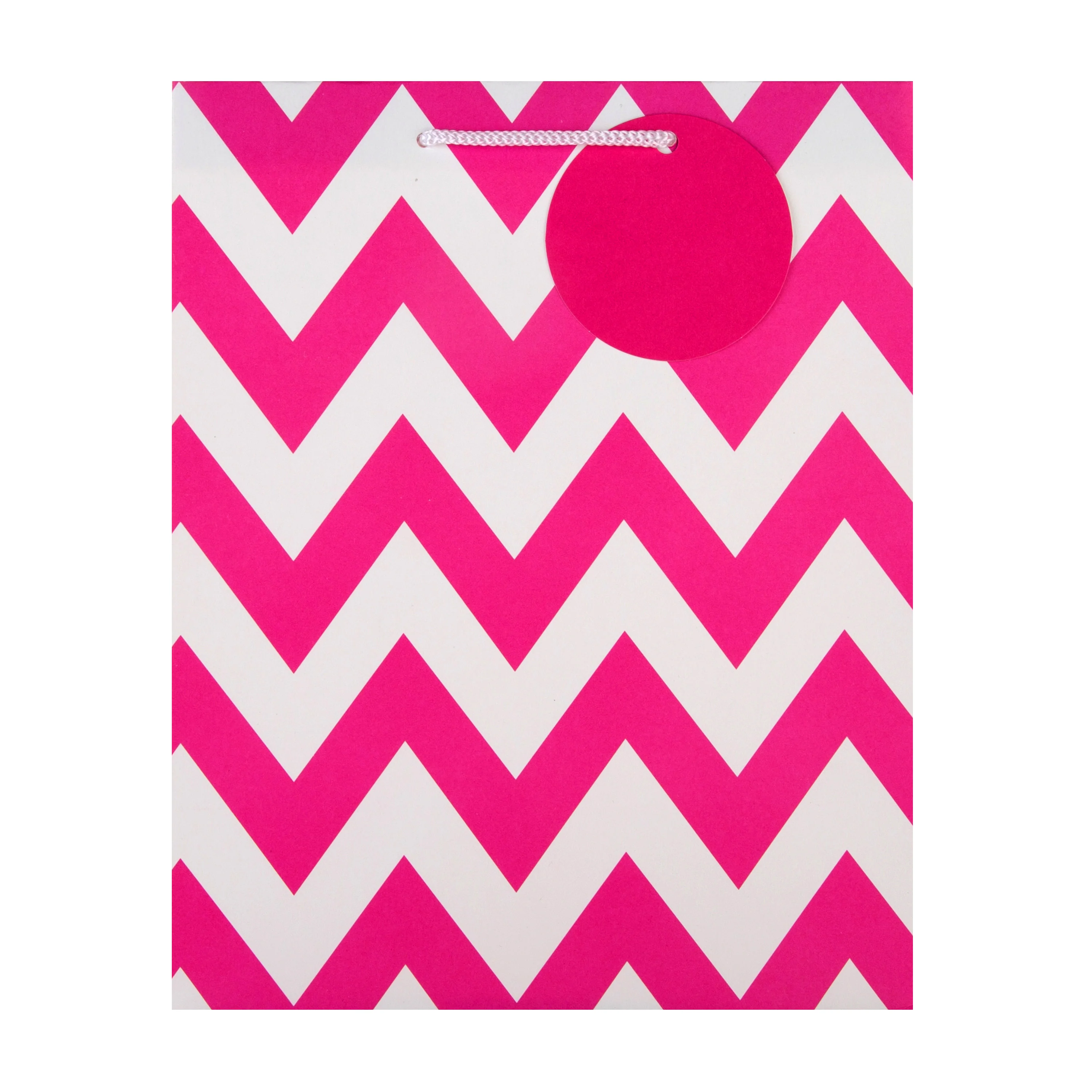 Multi-Occasion Medium Gift Bag Pack - 12 Bags in 1 Pink Zig-Zag Design - Image 5