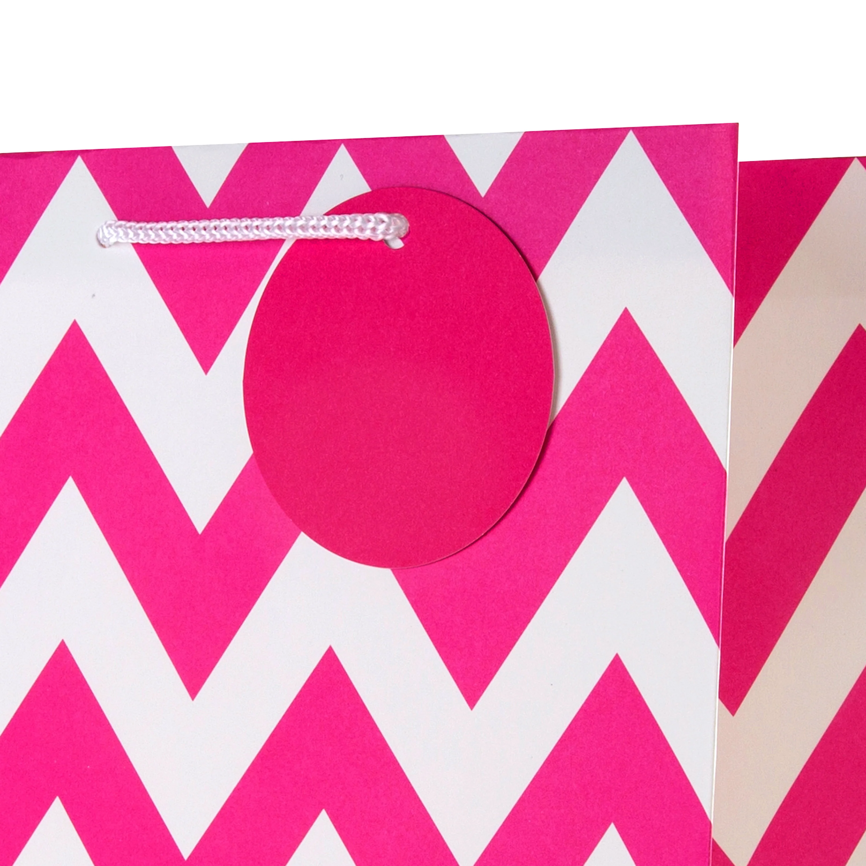 Multi-Occasion Medium Gift Bag Pack - 12 Bags in 1 Pink Zig-Zag Design - Image 6