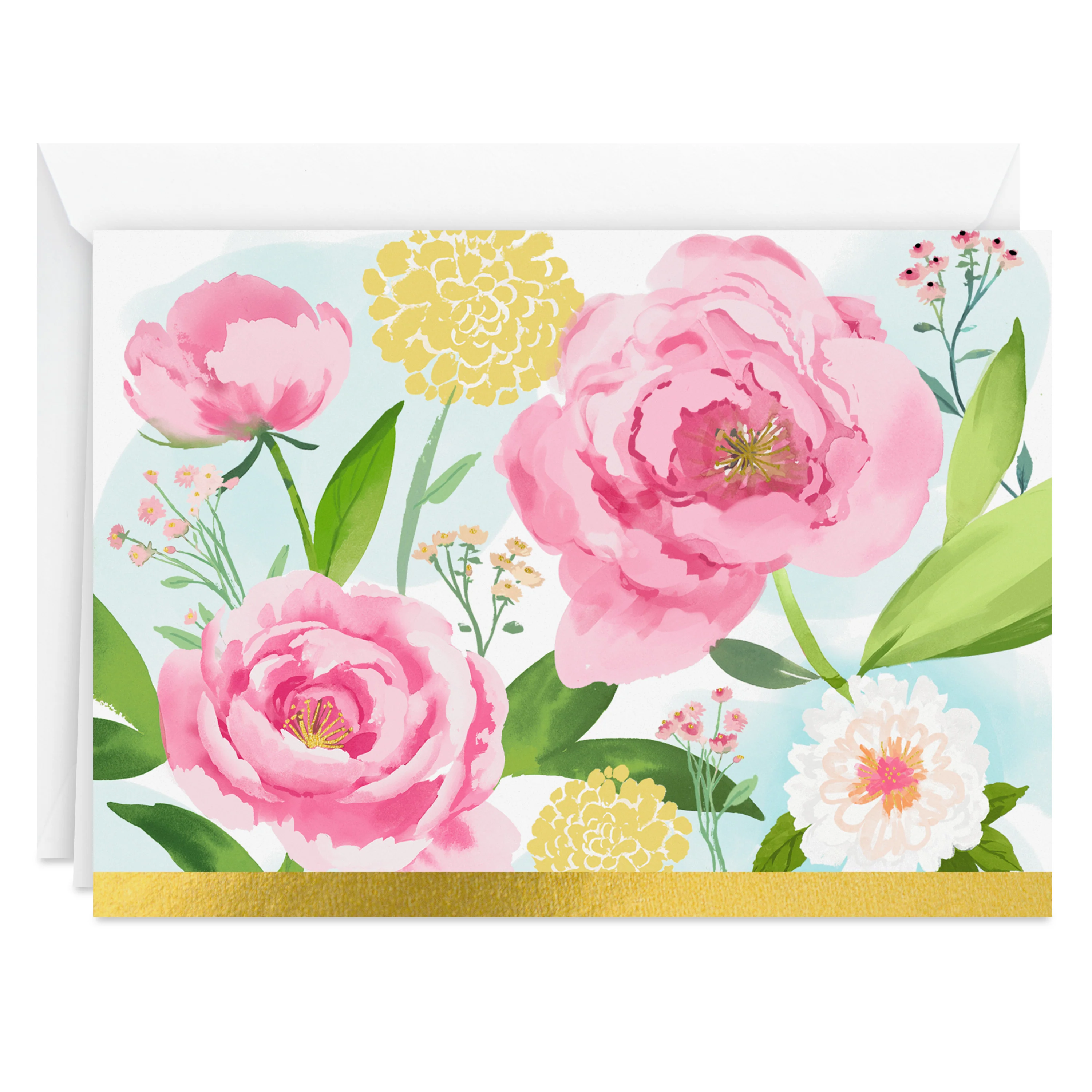 Multipack Just To Say Cards - Pack of 10 in 1 Illustrated Pink Floral Design
