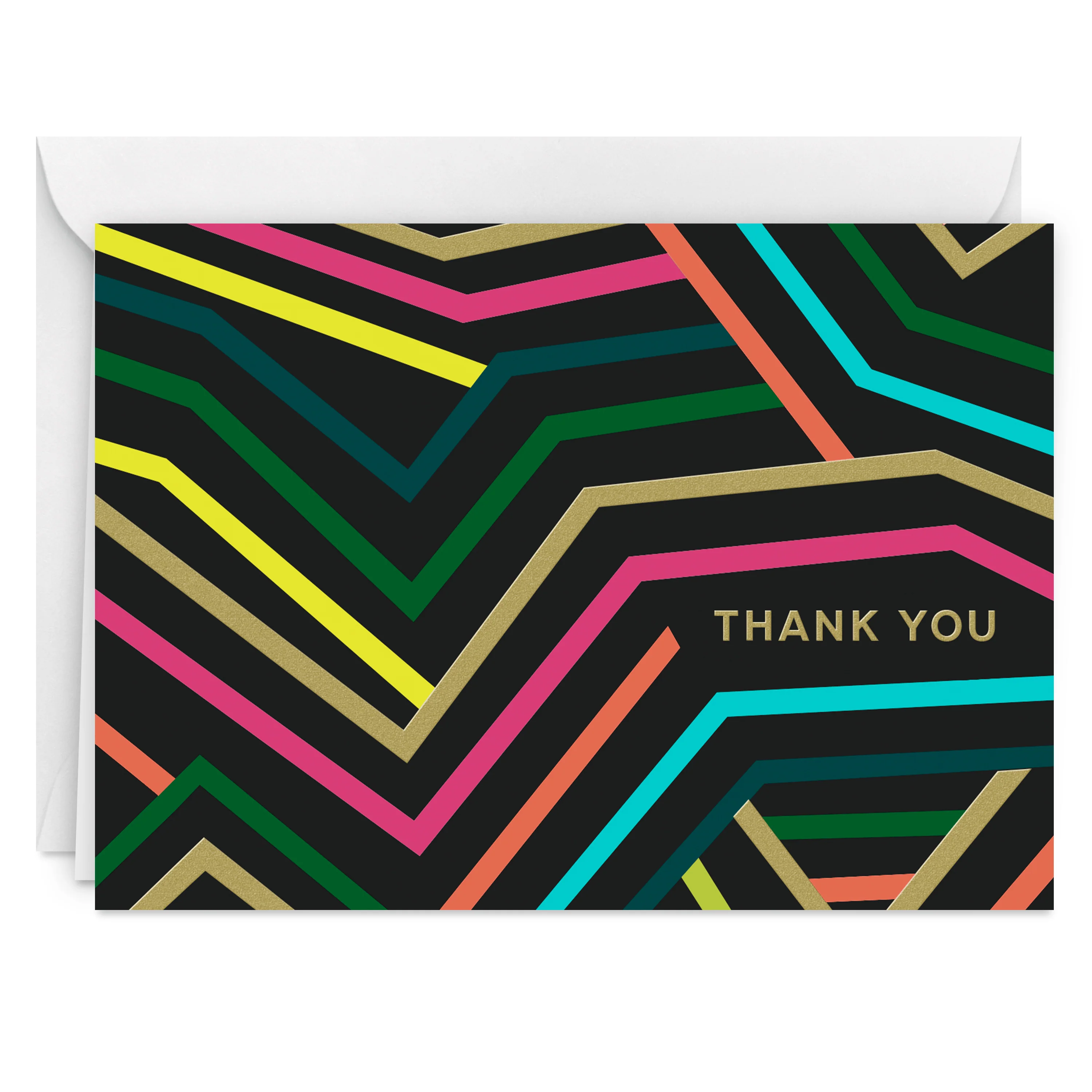 Multipack Thank You Cards - Pack of 10 in 1 Neon Graphics Designs