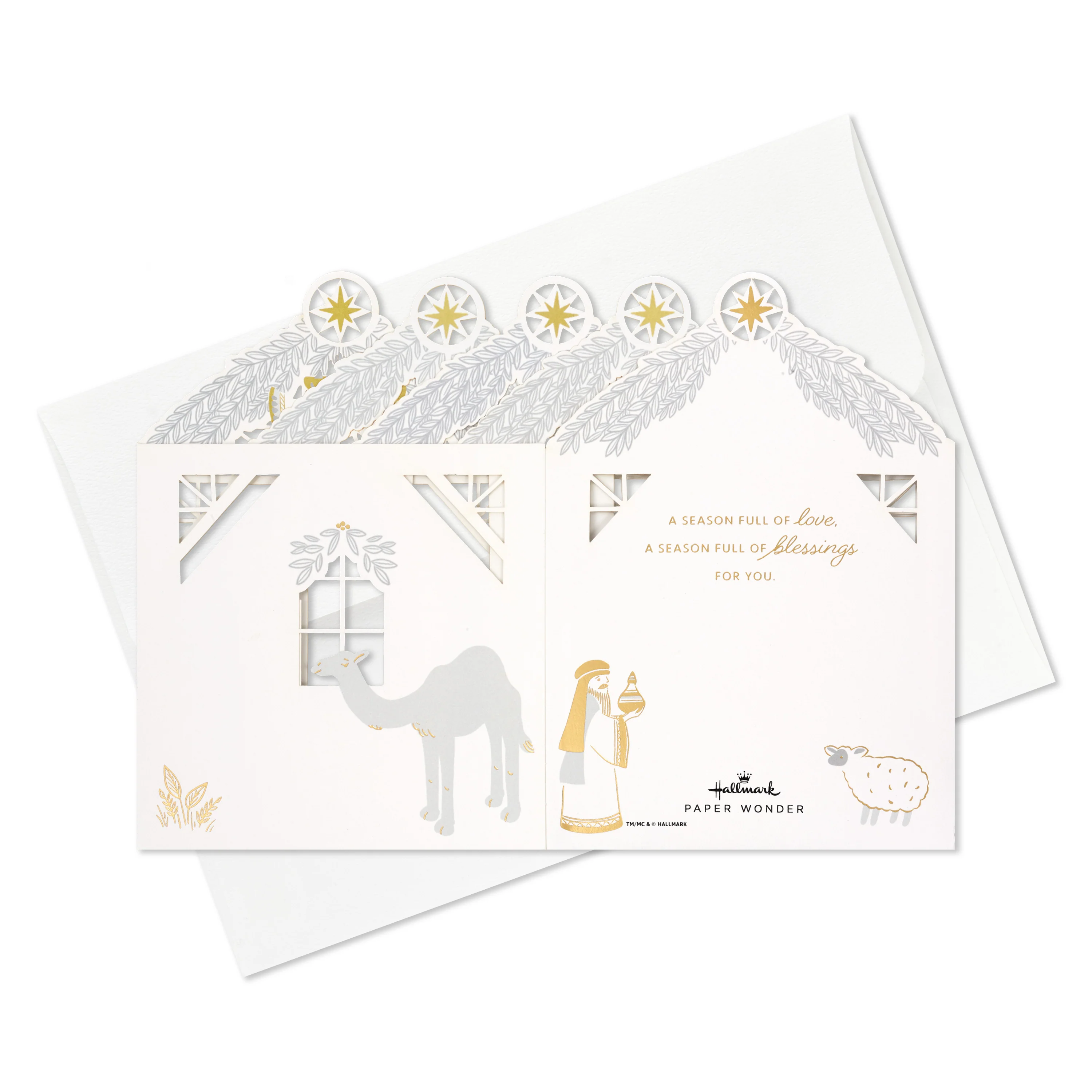 Musical Christmas Card - 3D & Pop Up Nativity Scene with Light - Image 6