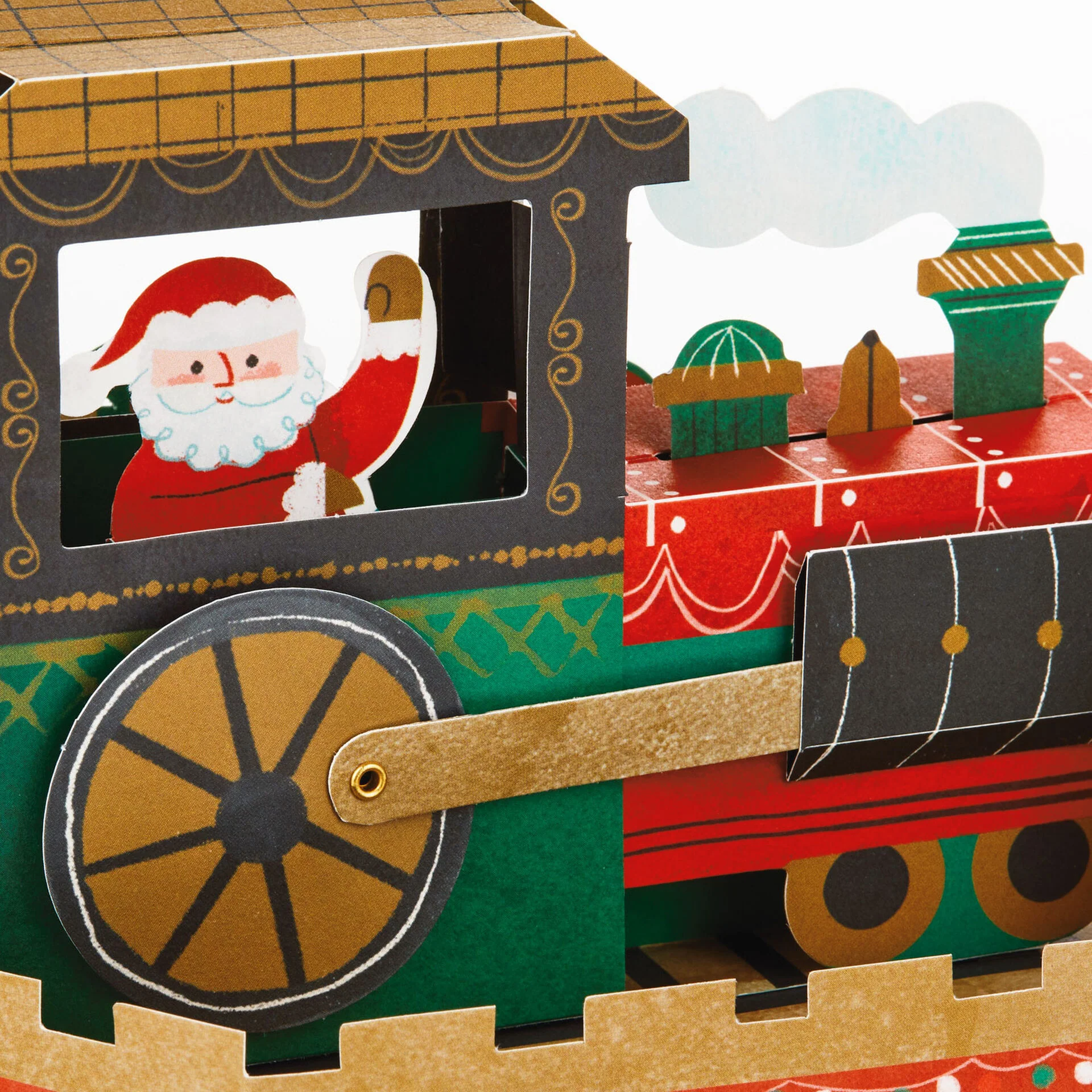 Musical Christmas Paper Wonder Card - 3D Pop Up Motion Santa Train Card - Image 3