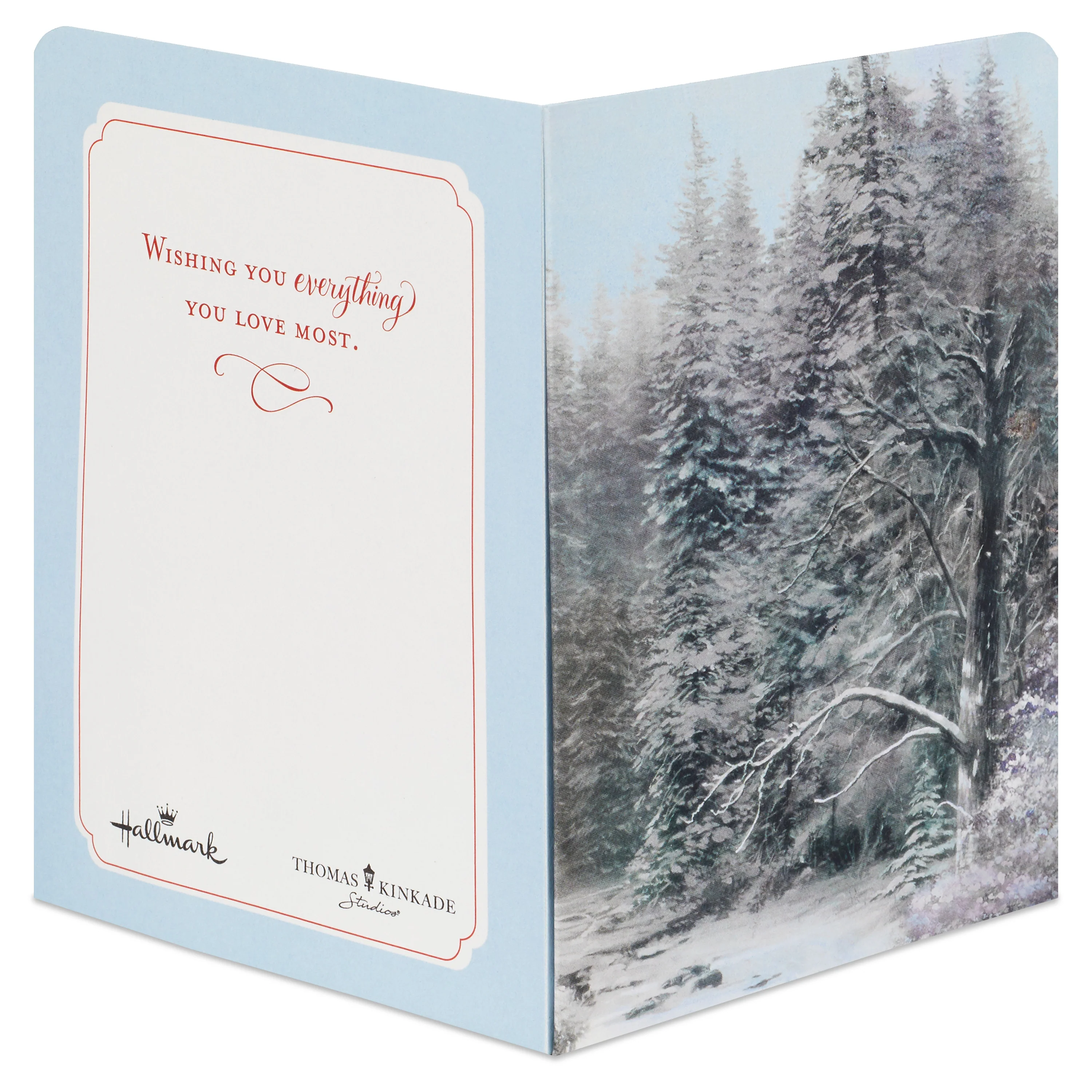 Musical Christmas Paper Wonder Card - Thomas Kinkade Snowy Cottage with Deck the Halls Sound - Image 3