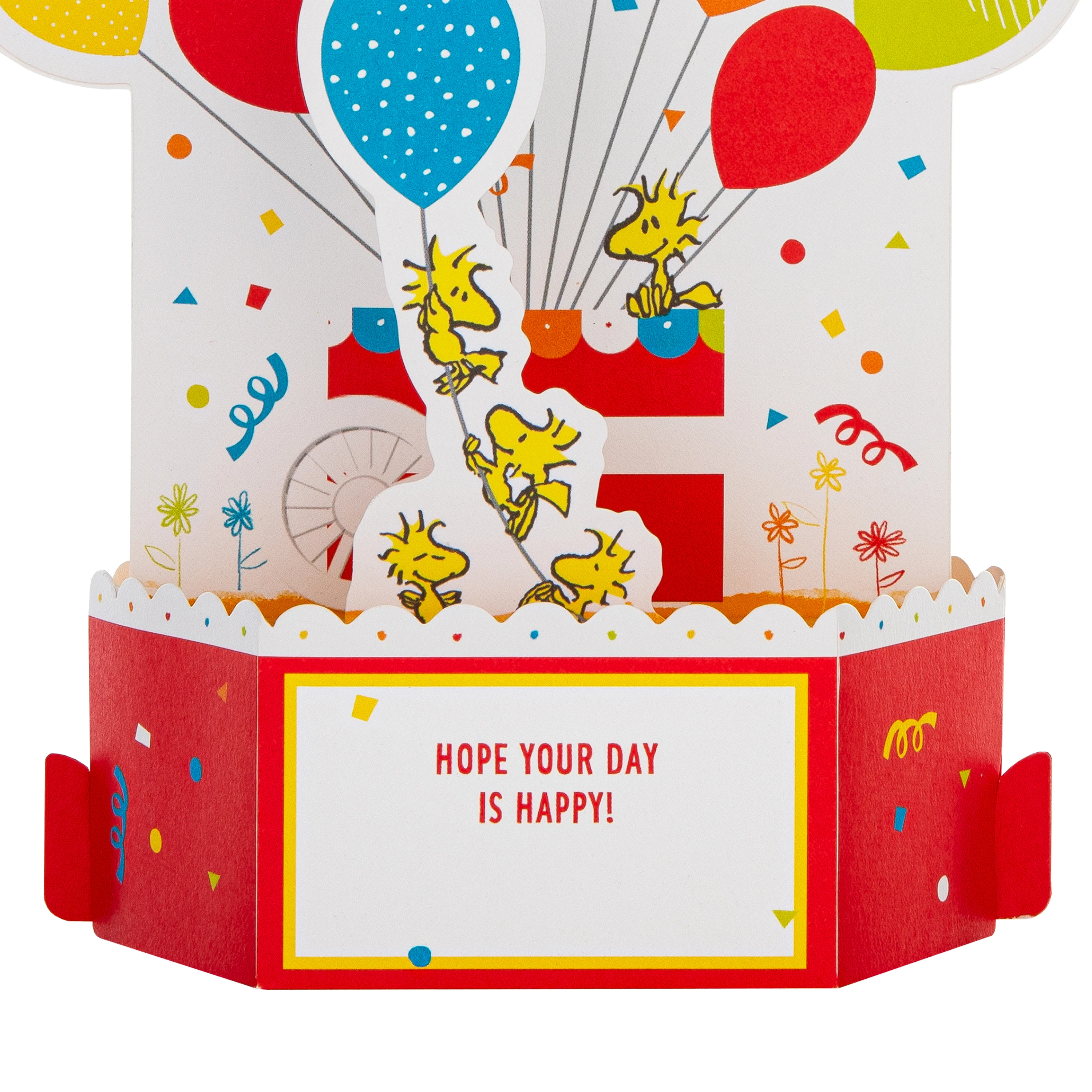 Musical & Light Up Birthday Card - 3D & Pop Up SNOOPY & WOODSTOCK Design - Image 3