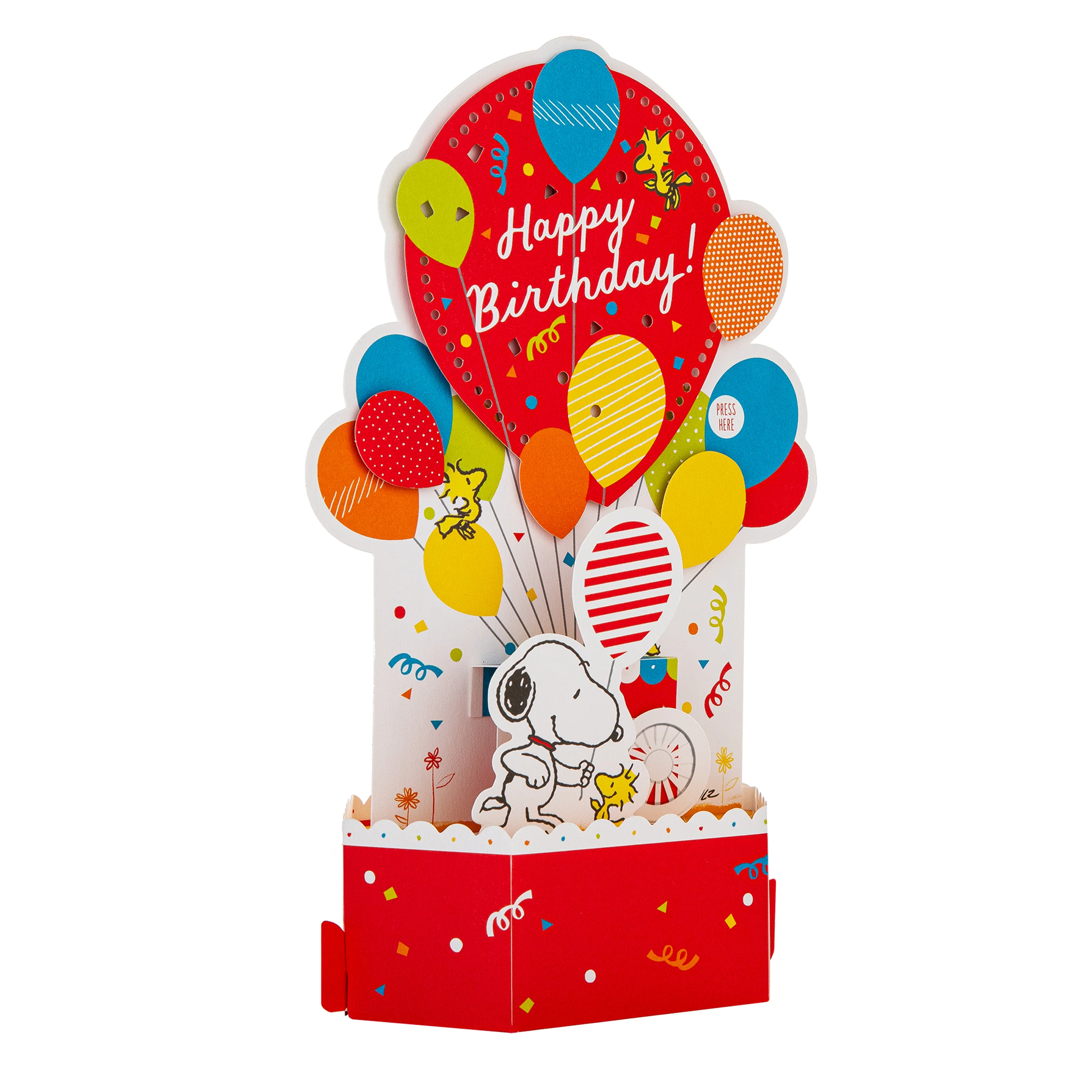 Musical & Light Up Birthday Card - 3D & Pop Up SNOOPY & WOODSTOCK Design - Image 4