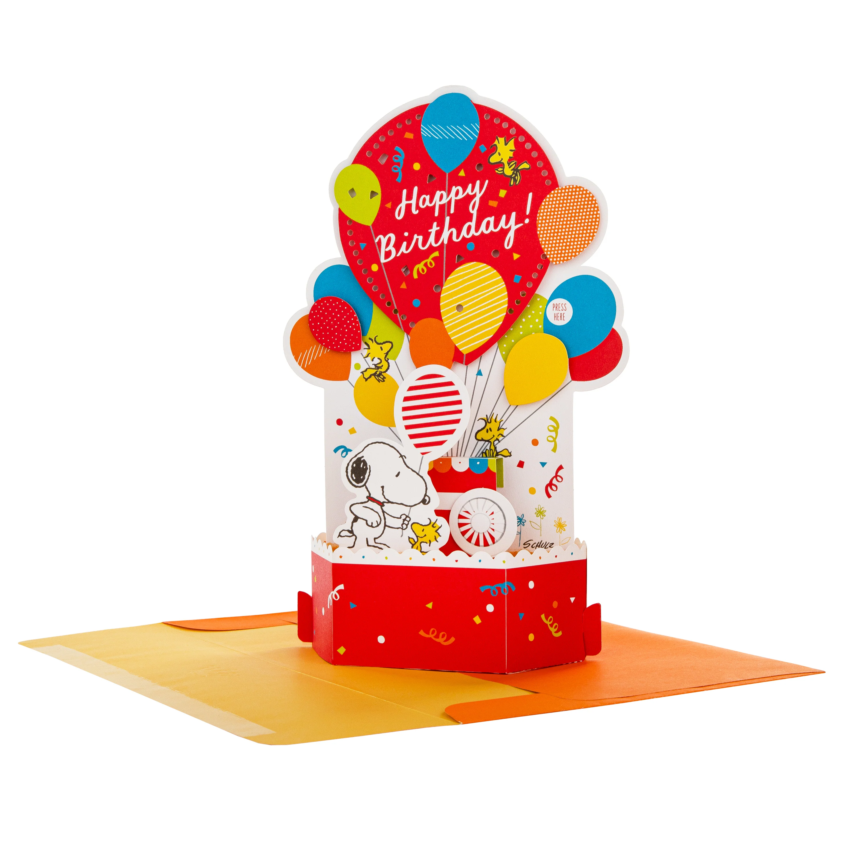Musical & Light Up Birthday Card - 3D & Pop Up SNOOPY & WOODSTOCK Design - Image 5