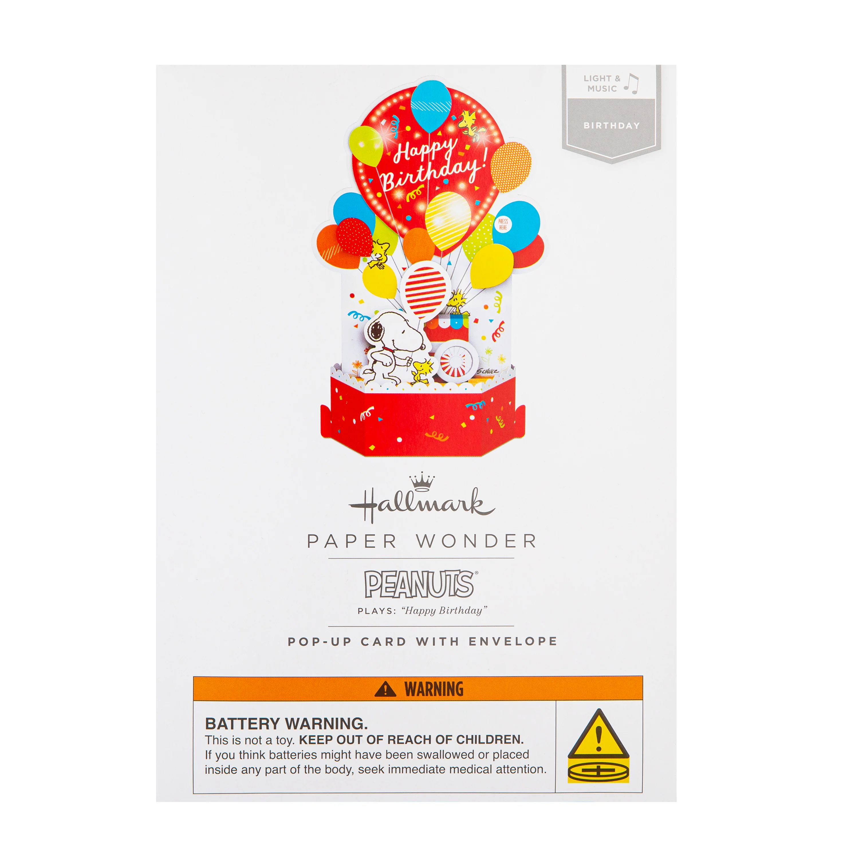Musical & Light Up Birthday Card - 3D & Pop Up SNOOPY & WOODSTOCK Design - Image 7