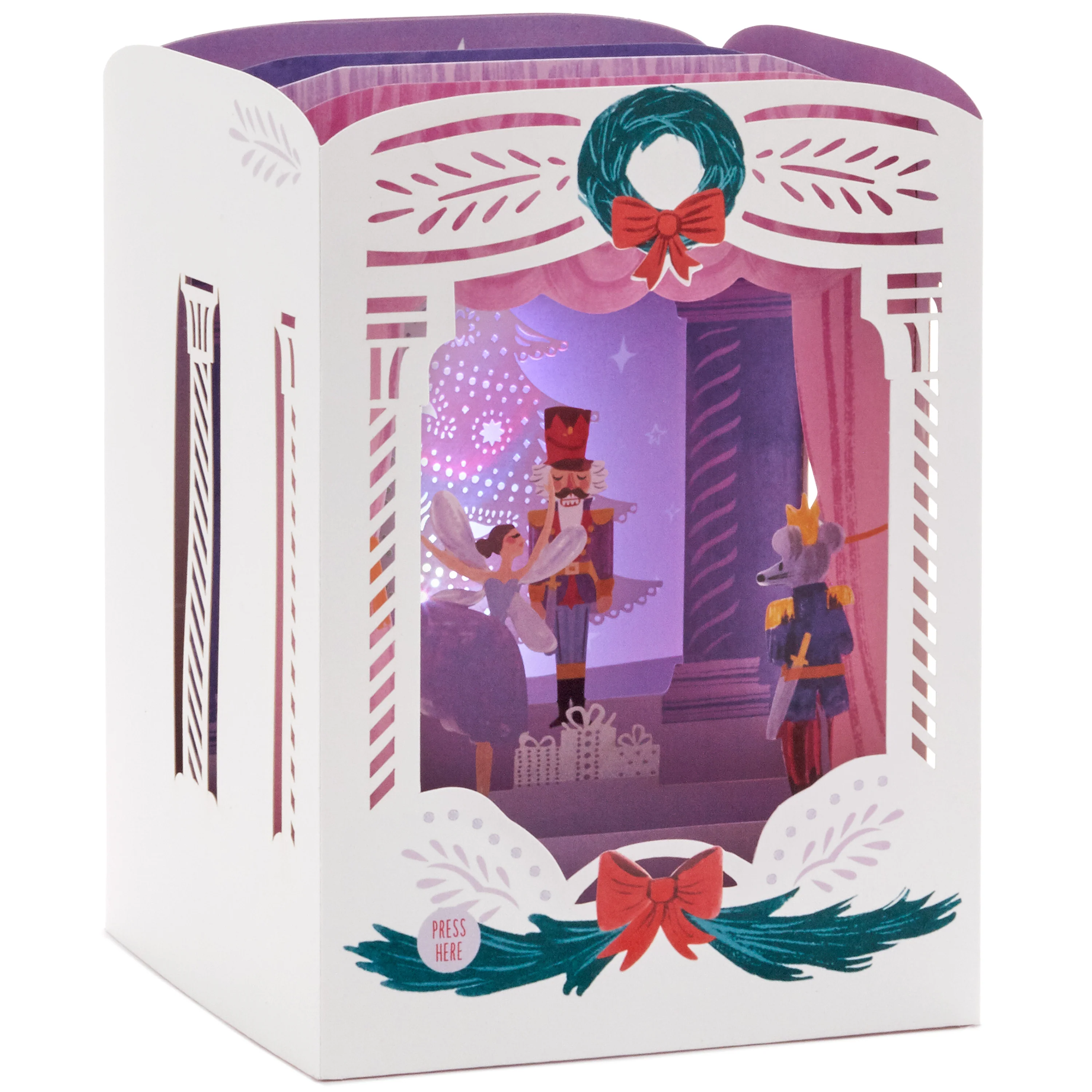 Musical & Light Up Christmas Card - 3D Pop-Up The Nutcracker Design