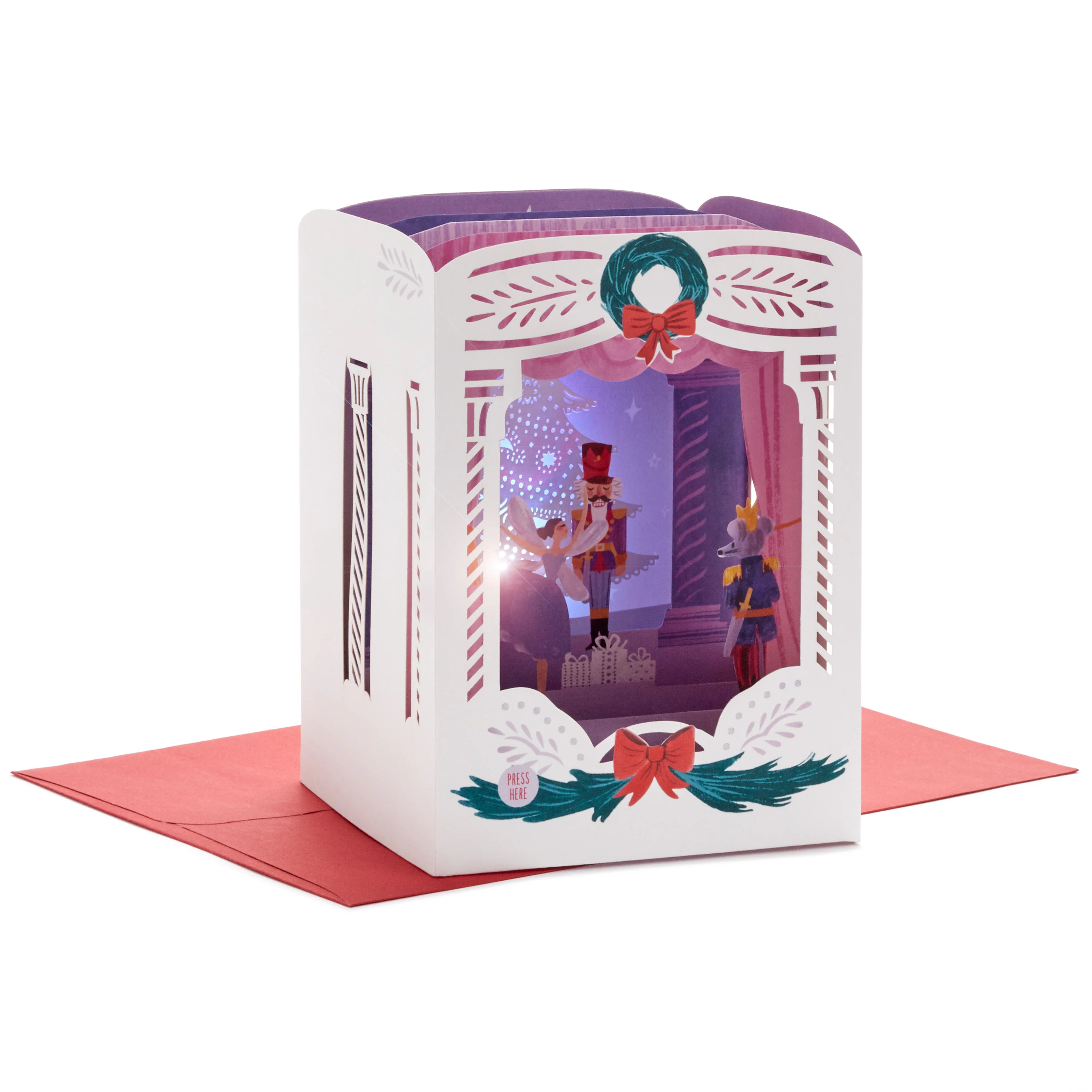 Musical & Light Up Christmas Card - 3D Pop-Up The Nutcracker Design - Image 2